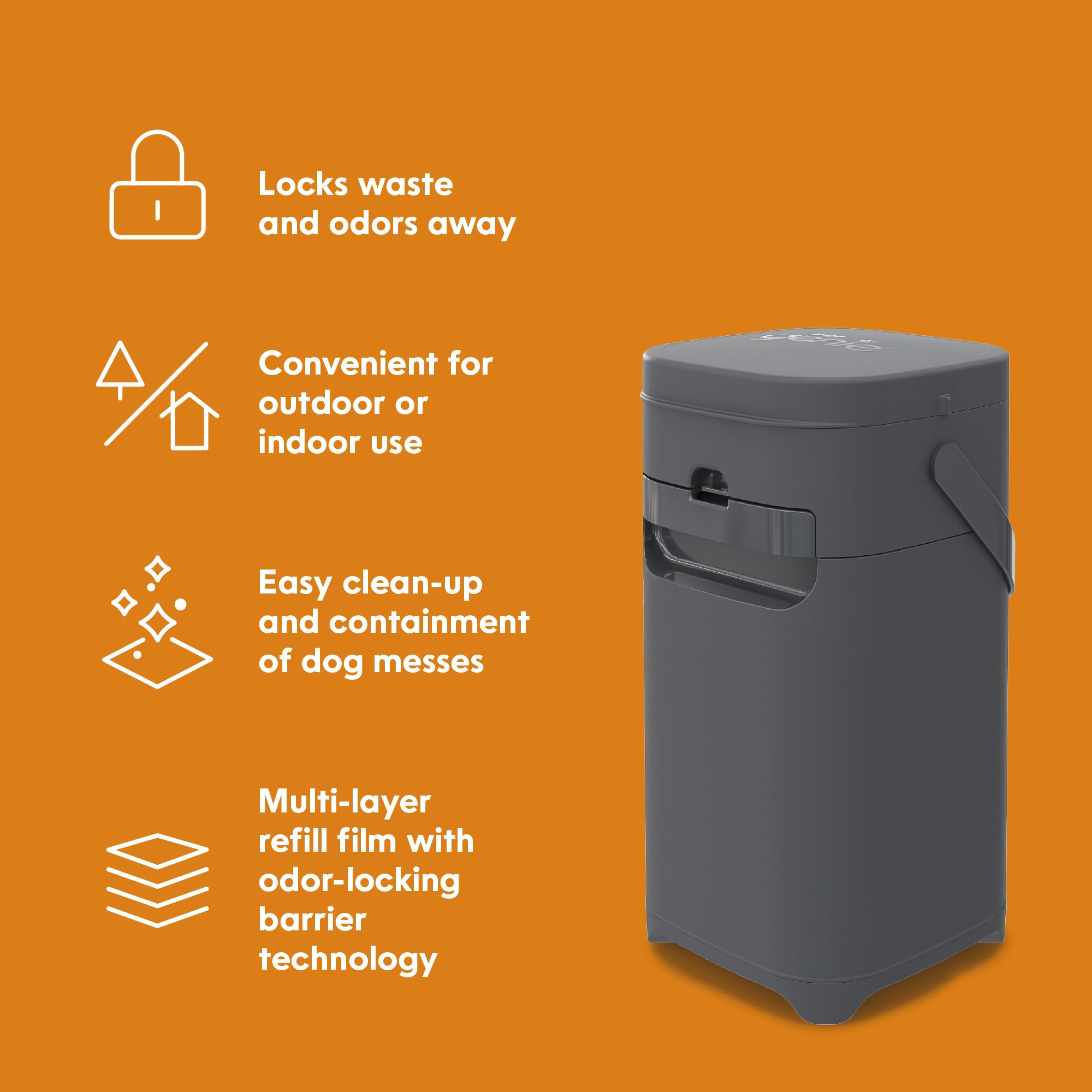 Pet Genie Dog Waste Disposal System - Medium Size | Grey Plastic | Indoor/Outdoor Use