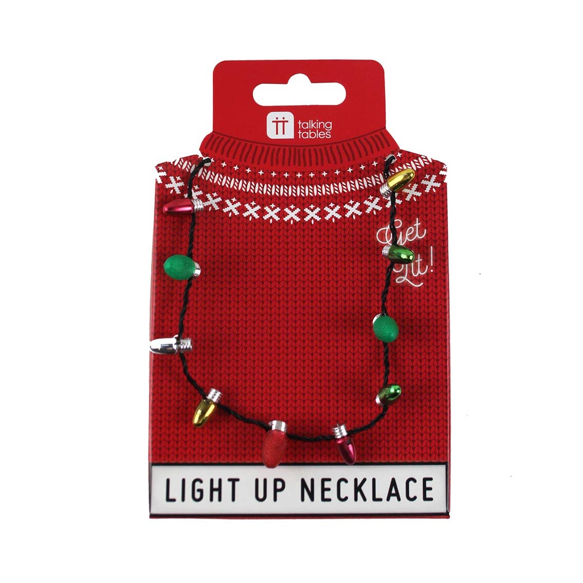 Talking Tables Christmas Light Up Necklace - Multi-Color Holiday Party Accessory, 22cm 3