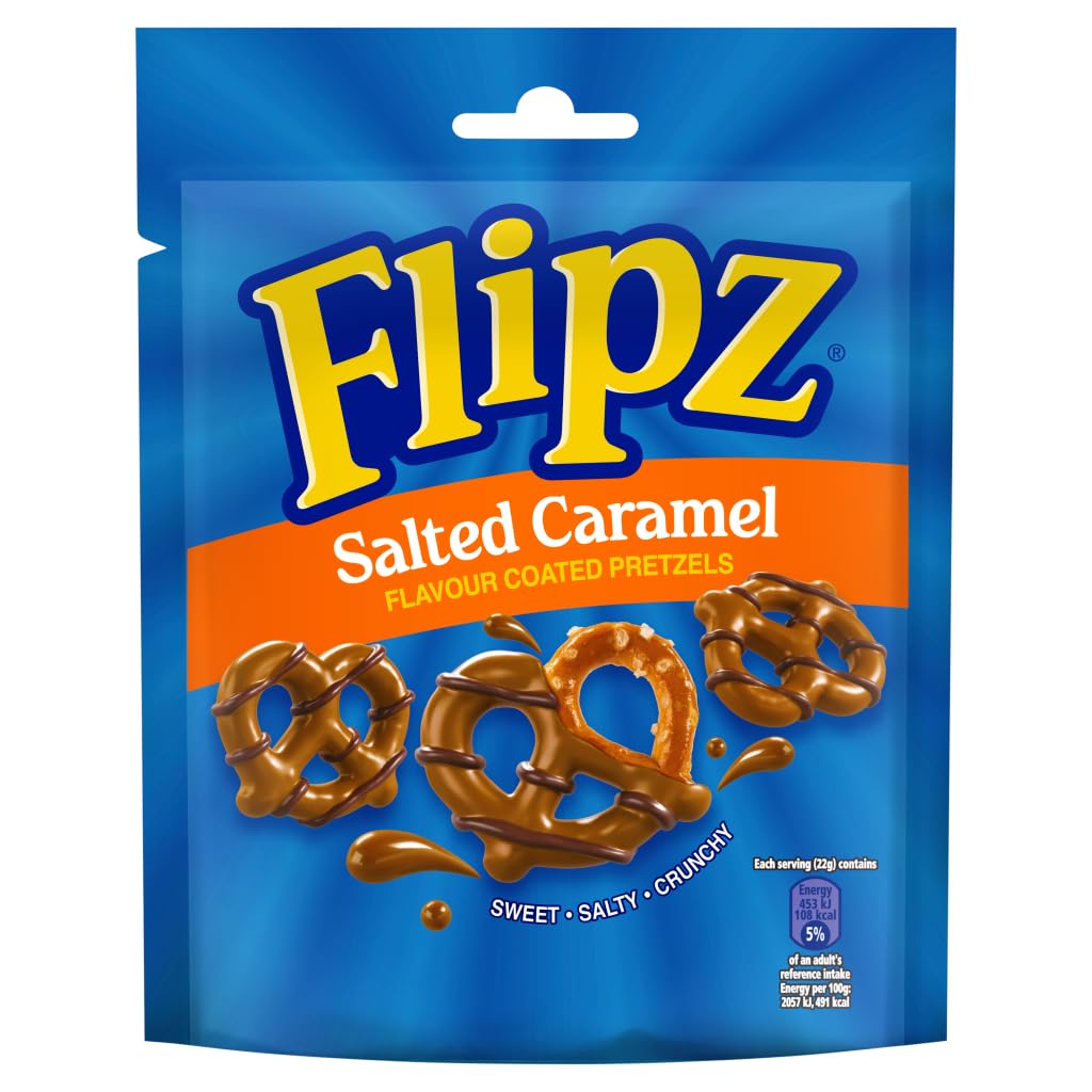 Flipz Salted Caramel Pretzels - Vegetarian Snack | 90g Pack