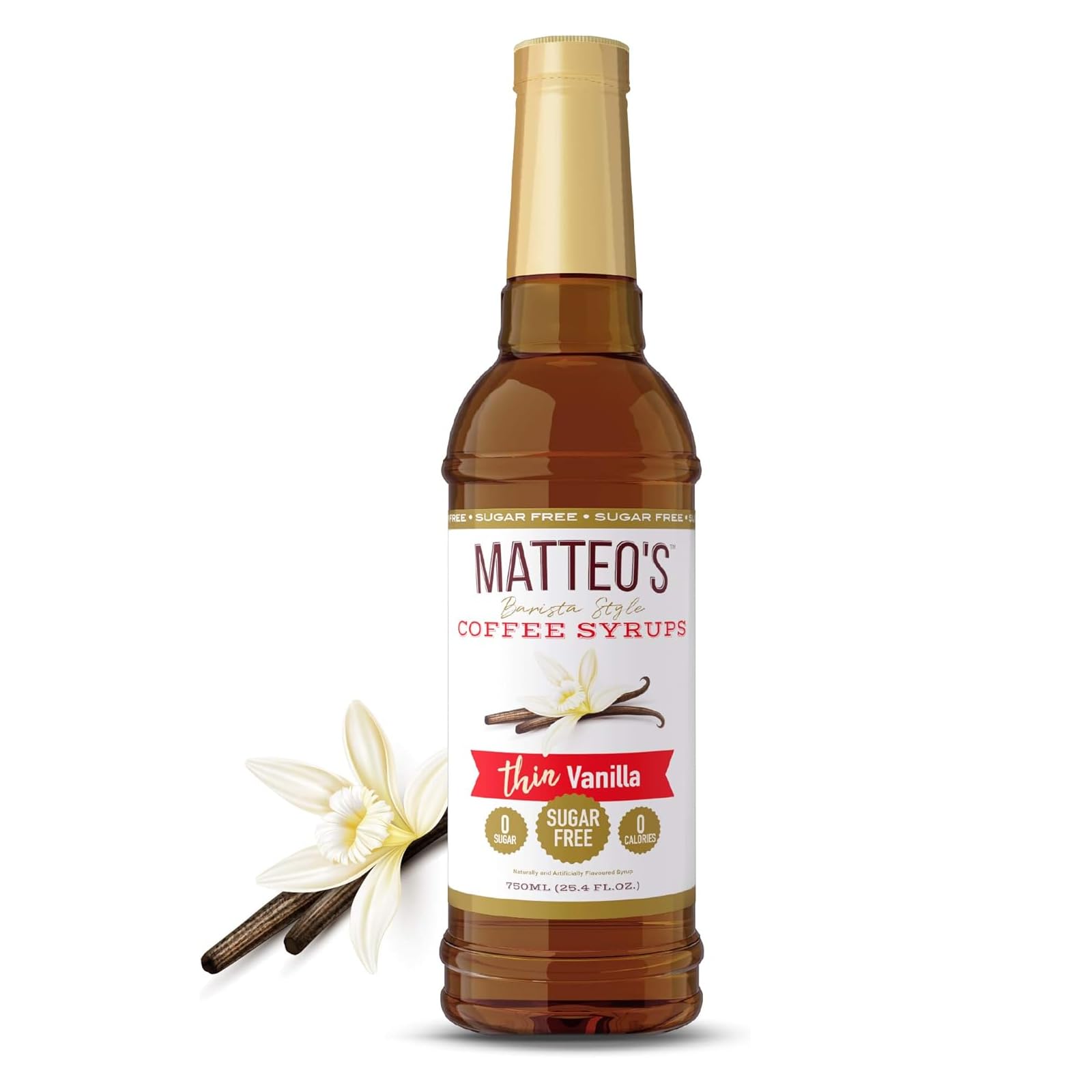 Matteo's Sugar Free Vanilla Coffee Flavoring Syrup | 0 Calorie, Keto Friendly | 750 ml 4