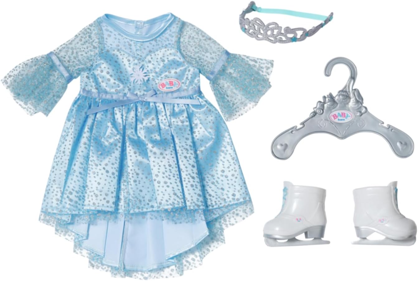 BABY born Princess on Ice 836095 - Princess Dress with Ice Skates & Tiara for Dolls