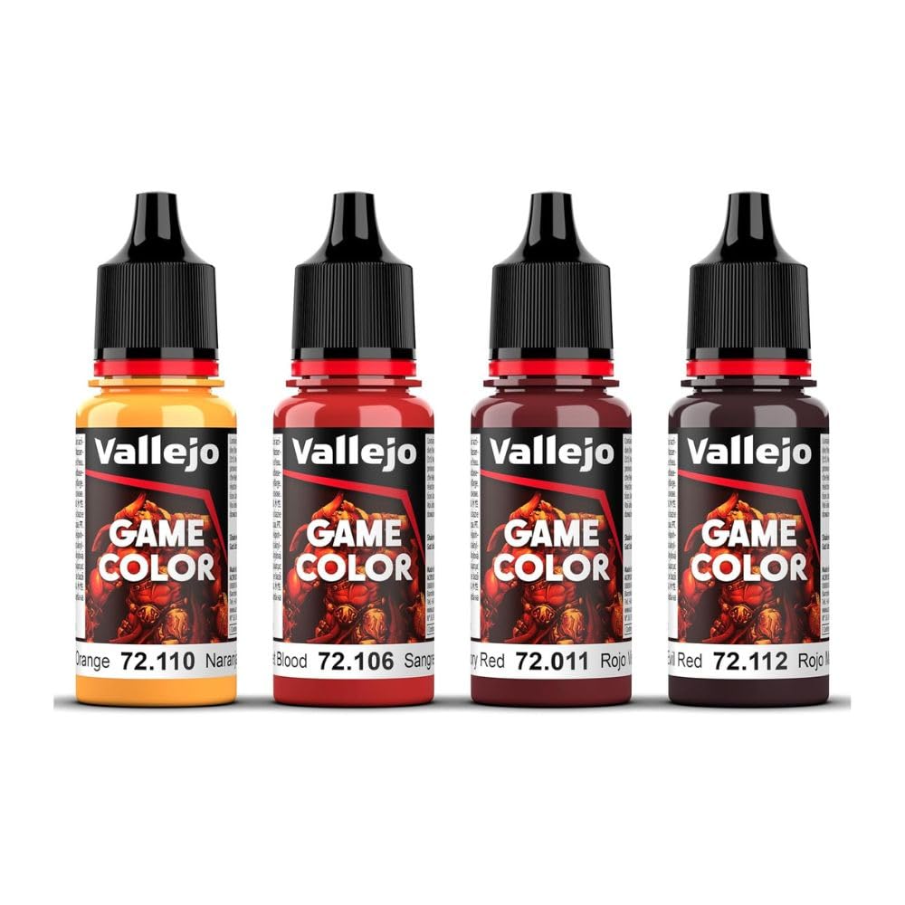Vallejo AV Game Color Set - Red Colors (x4) - Acrylic Paints for Model Building 4
