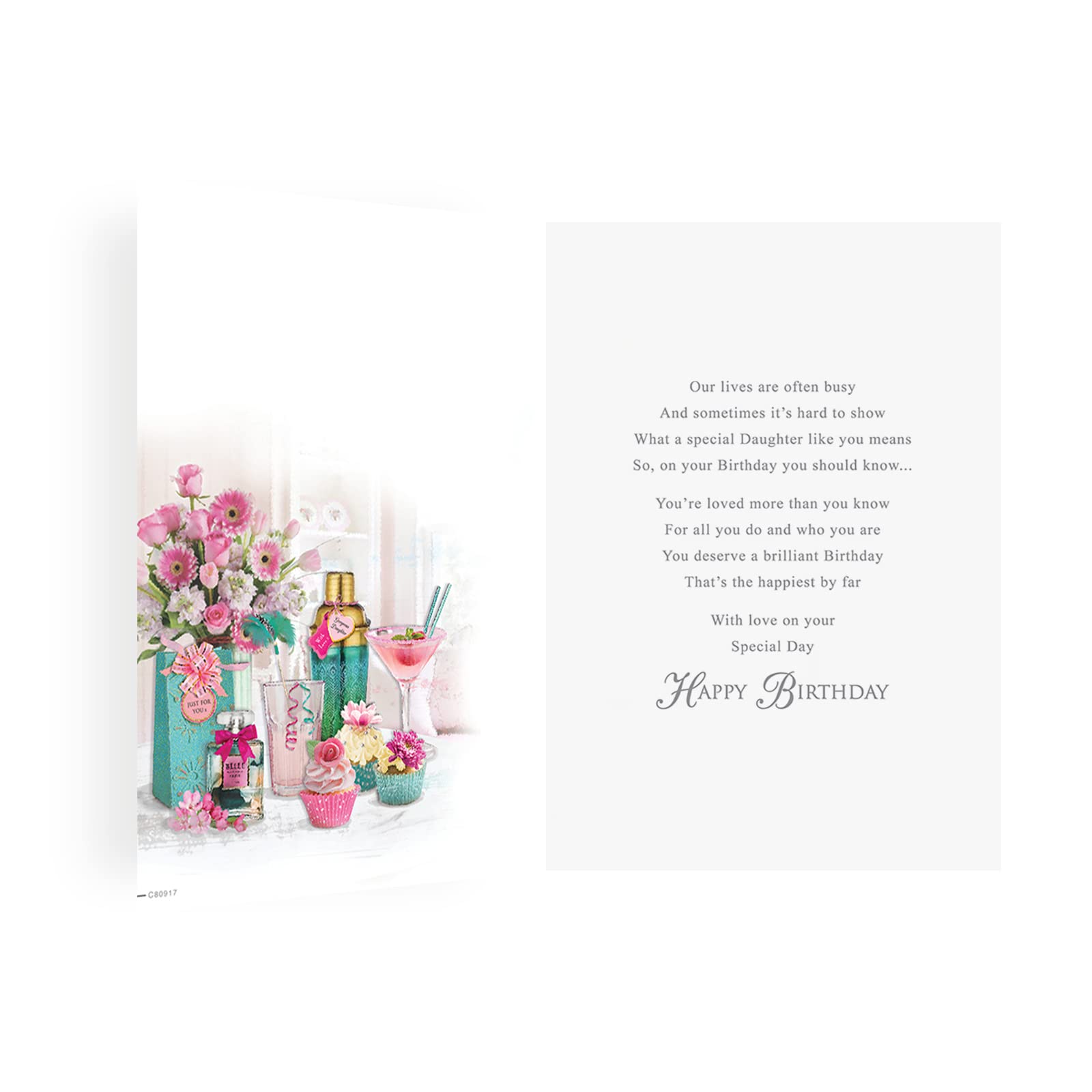Piccadilly Greetings Regal Publishing Birthday Card for Daughter | 9 x 6 Inches | Teal