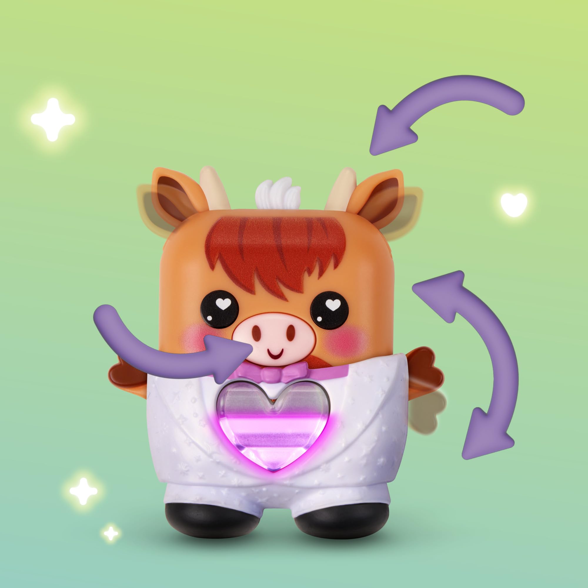 Hasbro Nano-Mals Cowbert the Highland Cow - Electronic Fidget Pet with Light-Up Heart, 70+ Reactions & Silent Mode 12