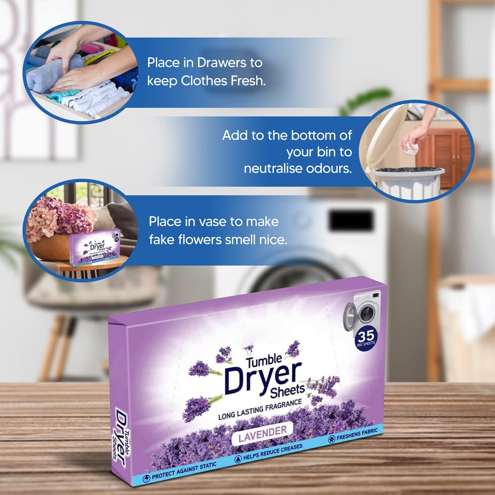 KARRMA - Lavender Tumble Dryer Sheets (105 Sheets, Pack of 3) 4
