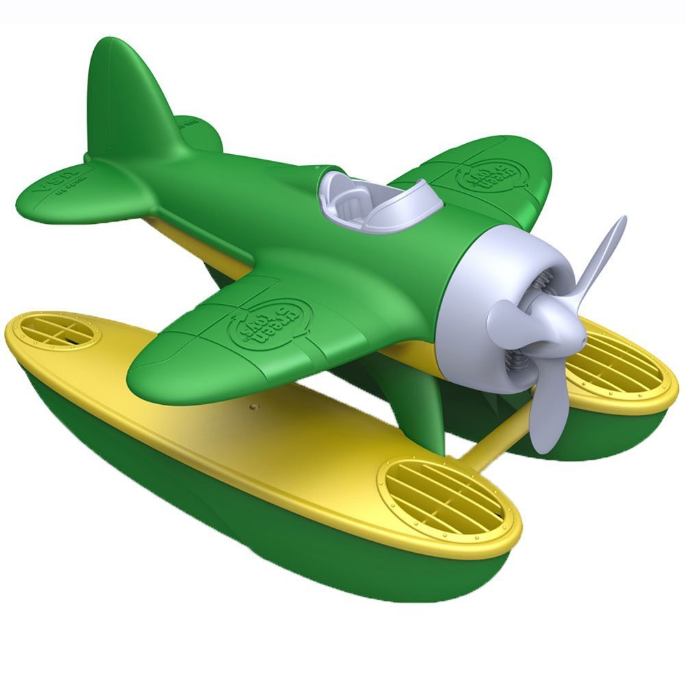 Green Toys Seaplane Bath Toy for Toddlers 1+ Years, Made from Recycled Plastic, Green 1