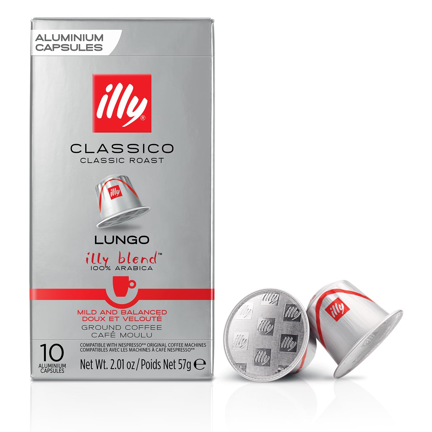 illy Coffee Nespresso Compatible Capsules, Lungo, Aluminium Coffee Capsules - I.LF Model 1