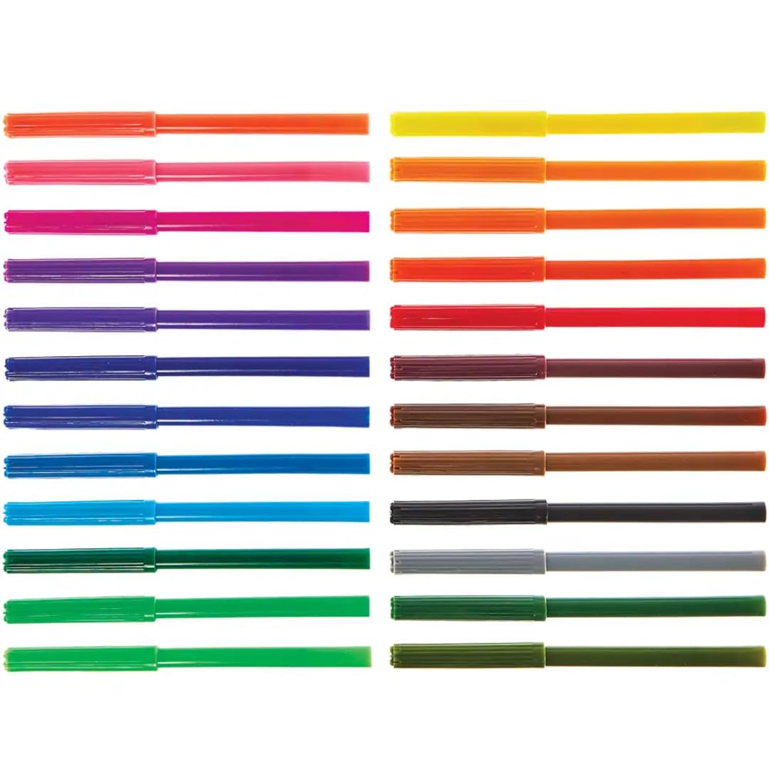 Baker Ross AW345 Fine Tip Fibre Tip Pens Bumper Pack - 24 Assorted Colours 1