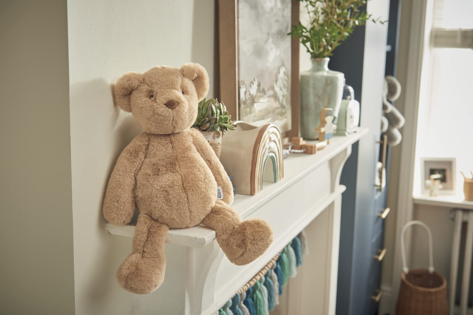 Mamas & Papas Teddy Bear Soft Toy - Super Cuddly Faux Fur with Hidden Chime 6