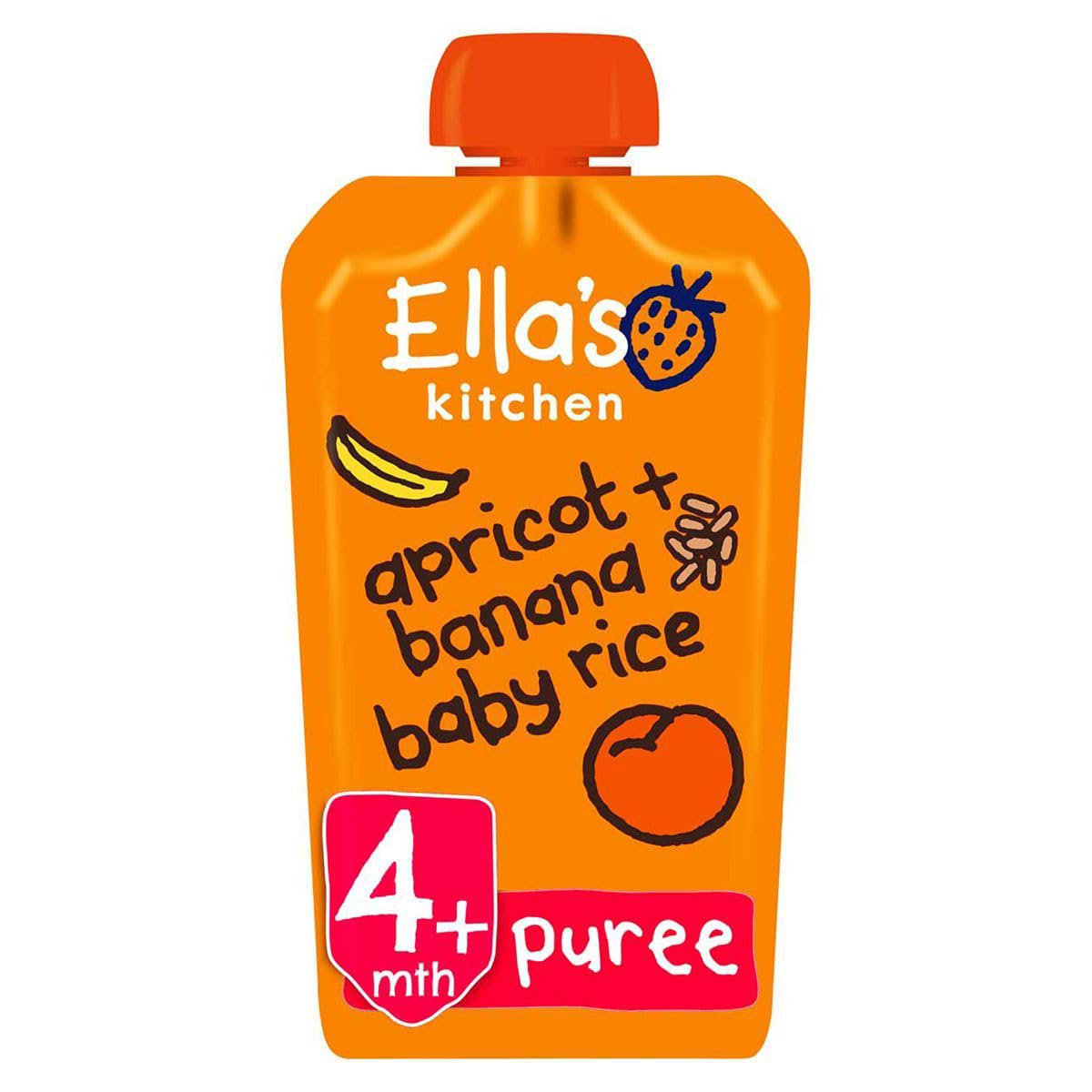 Ella's Kitchen - Organic Apricot & Banana Baby Rice Smoothie Pouch, 120g