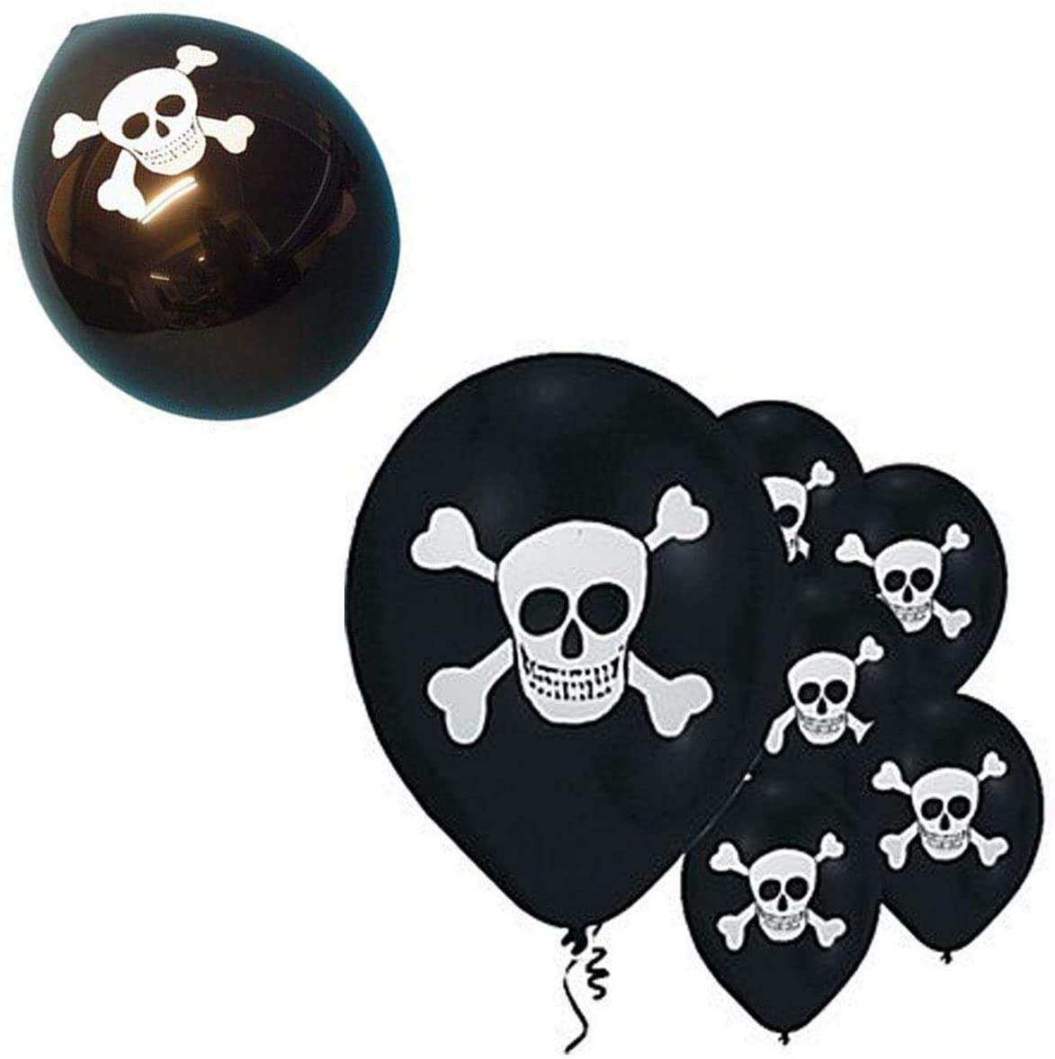 Pirate Skull & Crossbones Balloons - 15Pk Latex Party Decorations for Halloween & Birthday 11