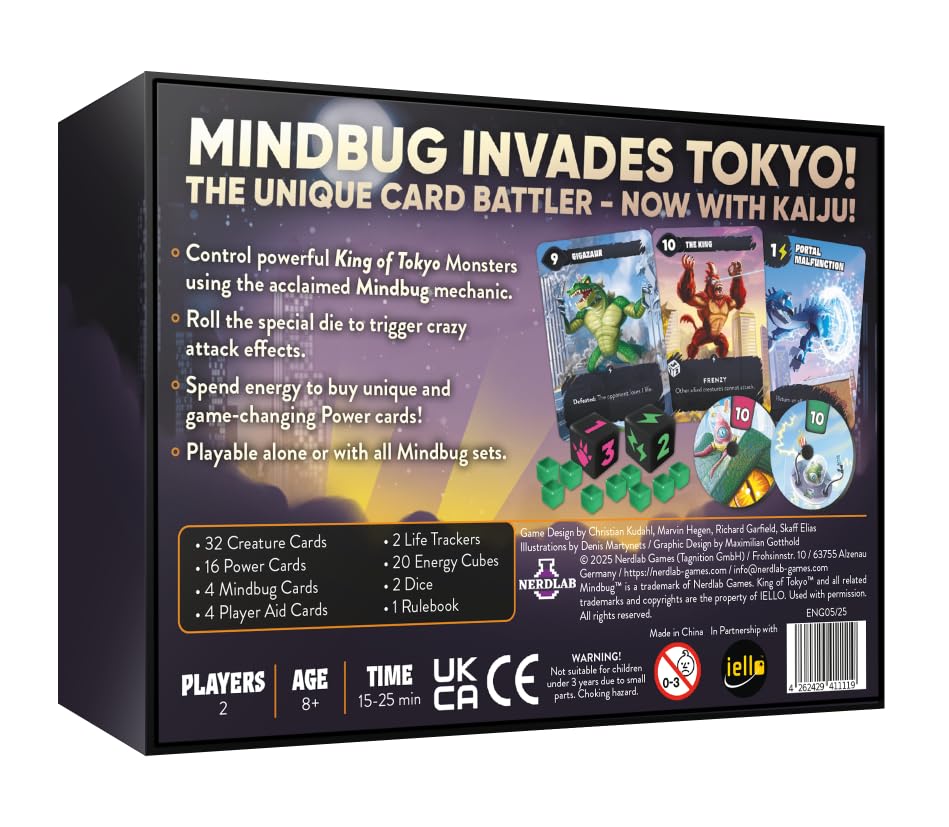 Nerdlab Games Mindbug x King of Tokyo Strategy Card Game Crossover for 2 Players 8+ 2