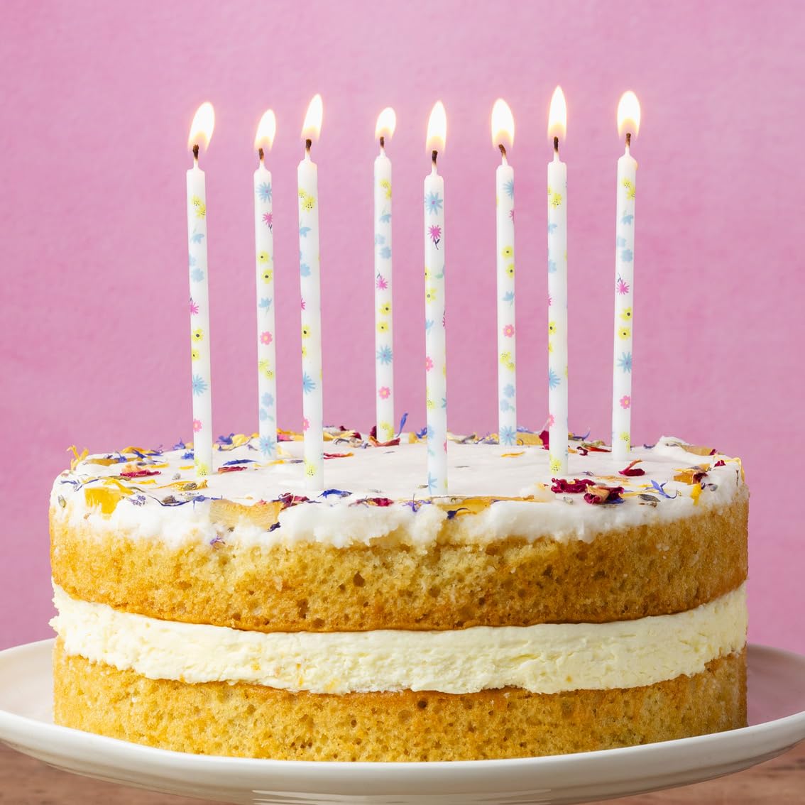 Floral Pretty Pastel Birthday Cake Candles - 16-Pack with Small Flowers by Talking Tables 2