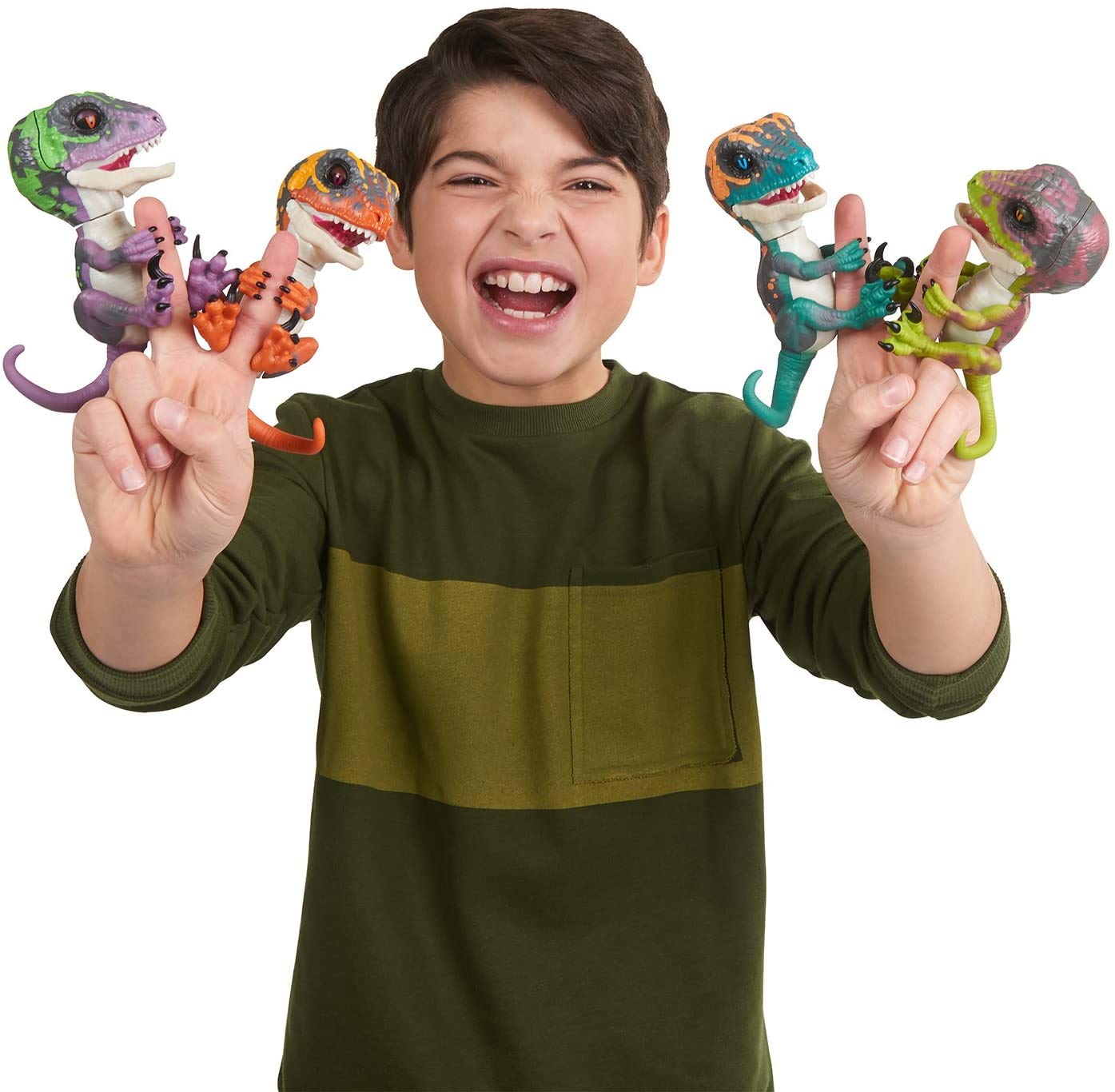 Untamed Raptor di Fingerlings - Stealth Green - Baby Dinosaur interattivo da collezione - Di WowWee 6