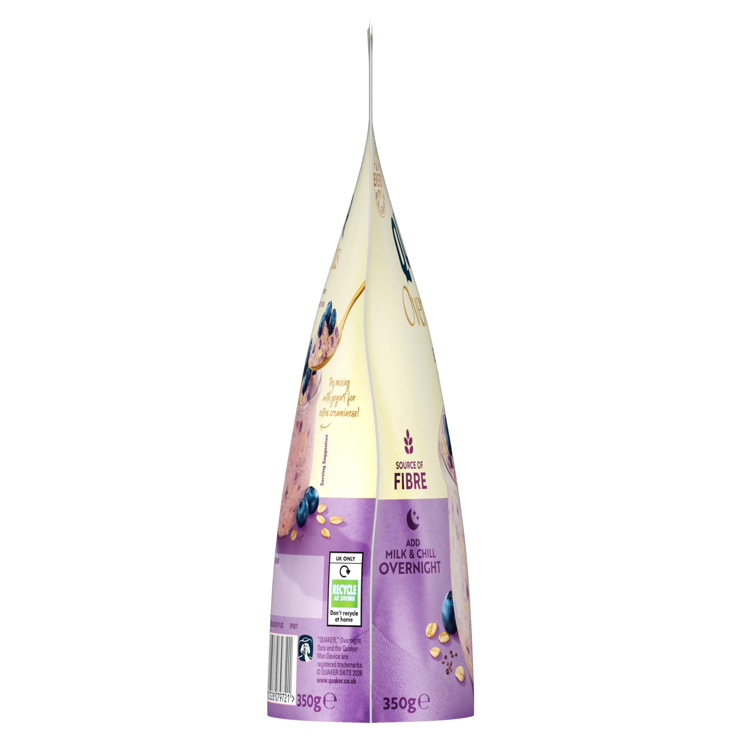 Quaker Overnight Oats Blueberry Cereal - Source of Fibre | Natural Energy Release | 350g 4