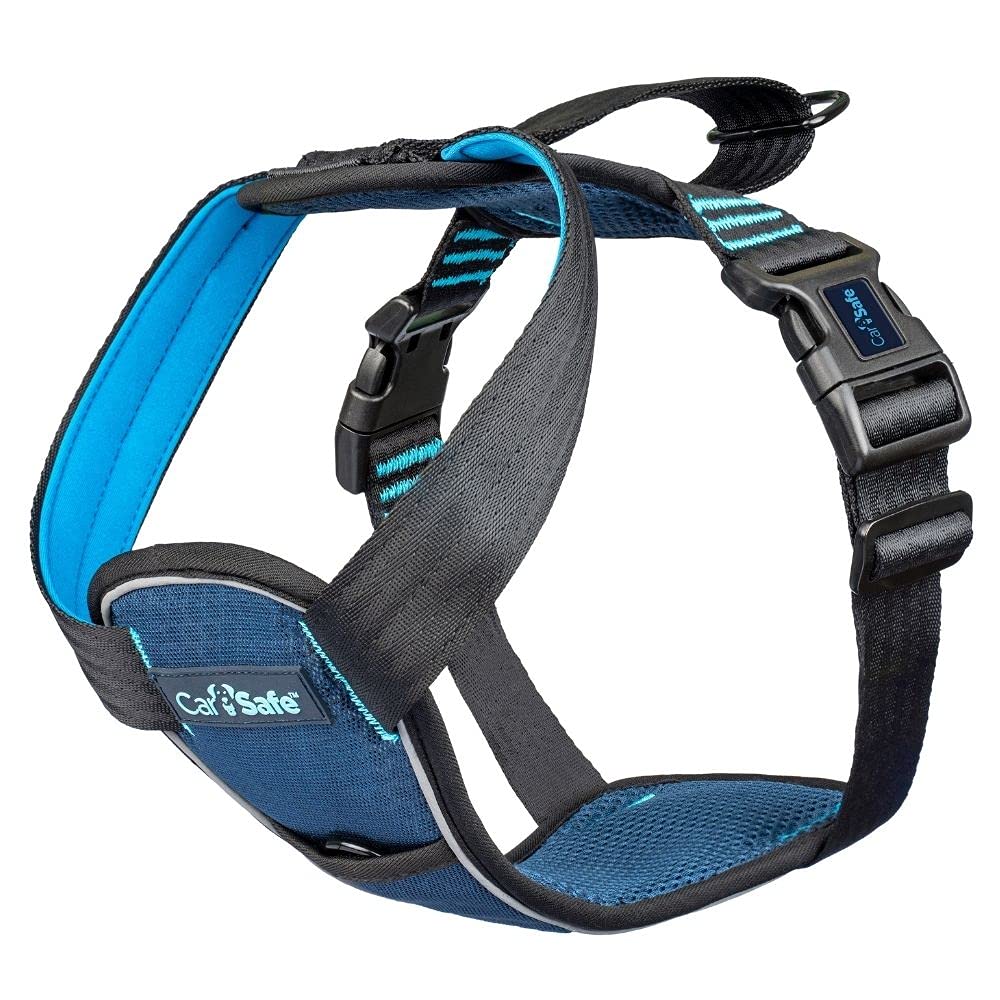 CarSafe Crash Tested Dog Safety Harness - Medium, Blue | Certified up to 32Kg/70lbs
