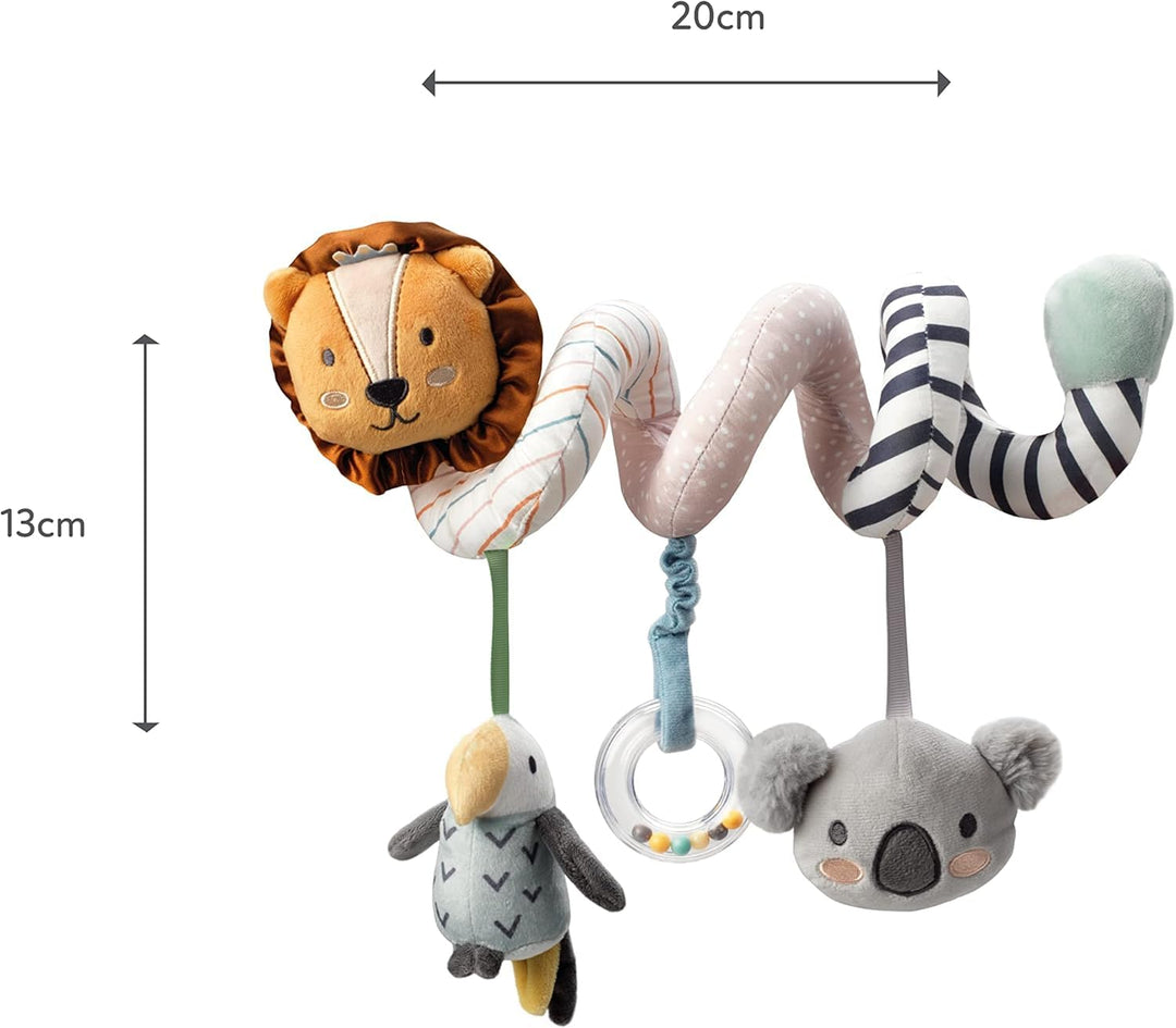 Nuby Animal Adventures Activity Spiral - Sensory Pram Toy for Babies 0-3 Years
