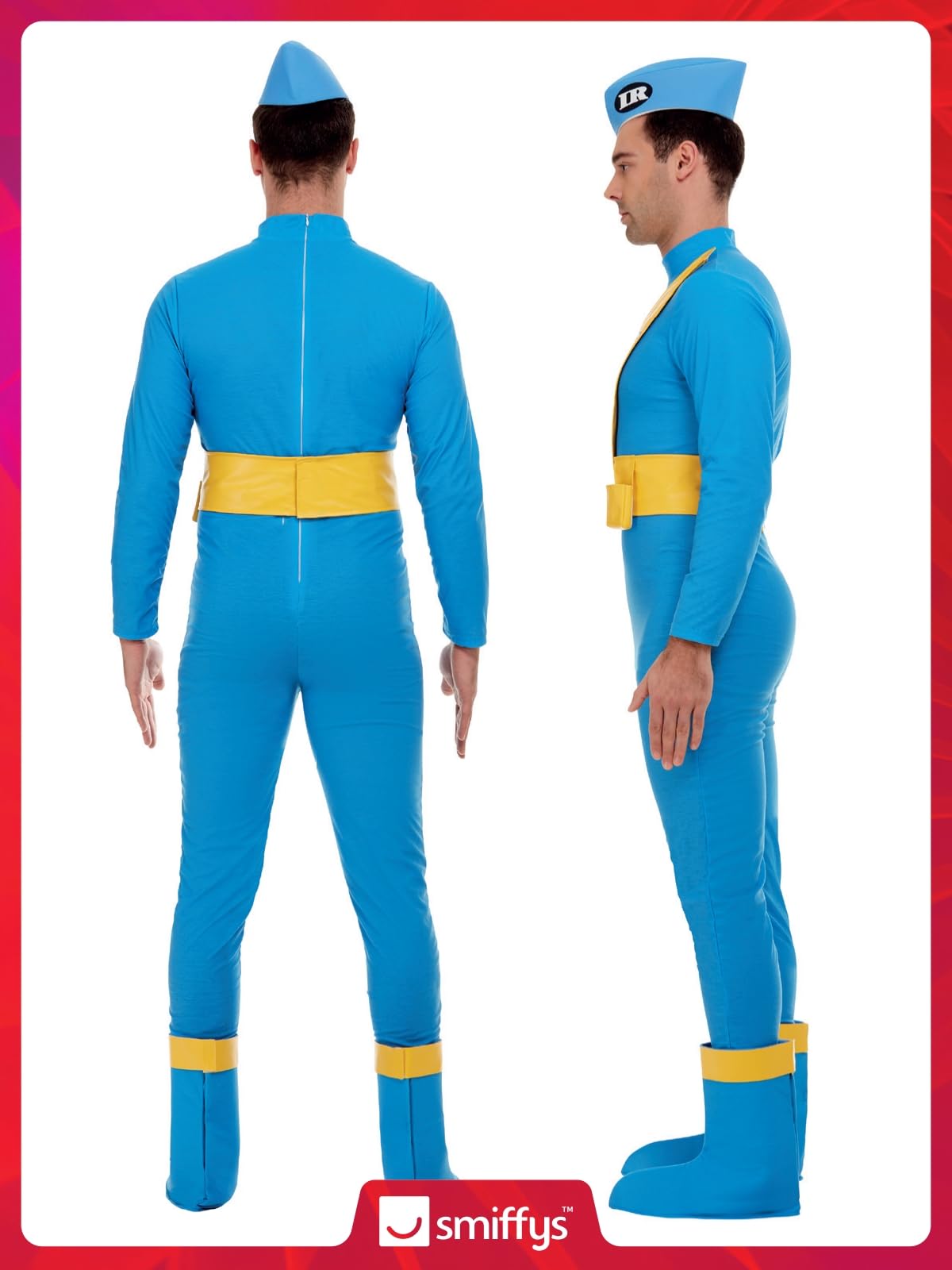 Smiffys Thunderbirds Scott & Virgil Deluxe Adult Costume | Blue All-in-One | Size M (38'-40') 4