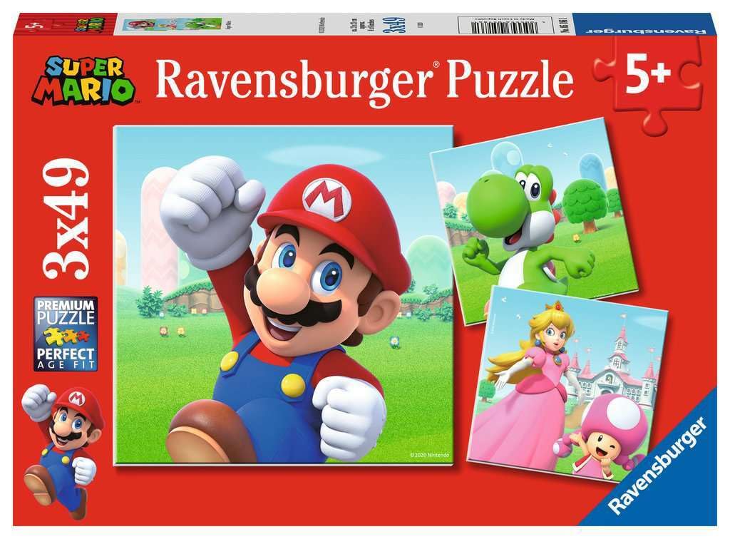 Ravensburger Super Mario 3-Pack Jigsaw Puzzles - 49 Pieces Each, Ages 5+ 1