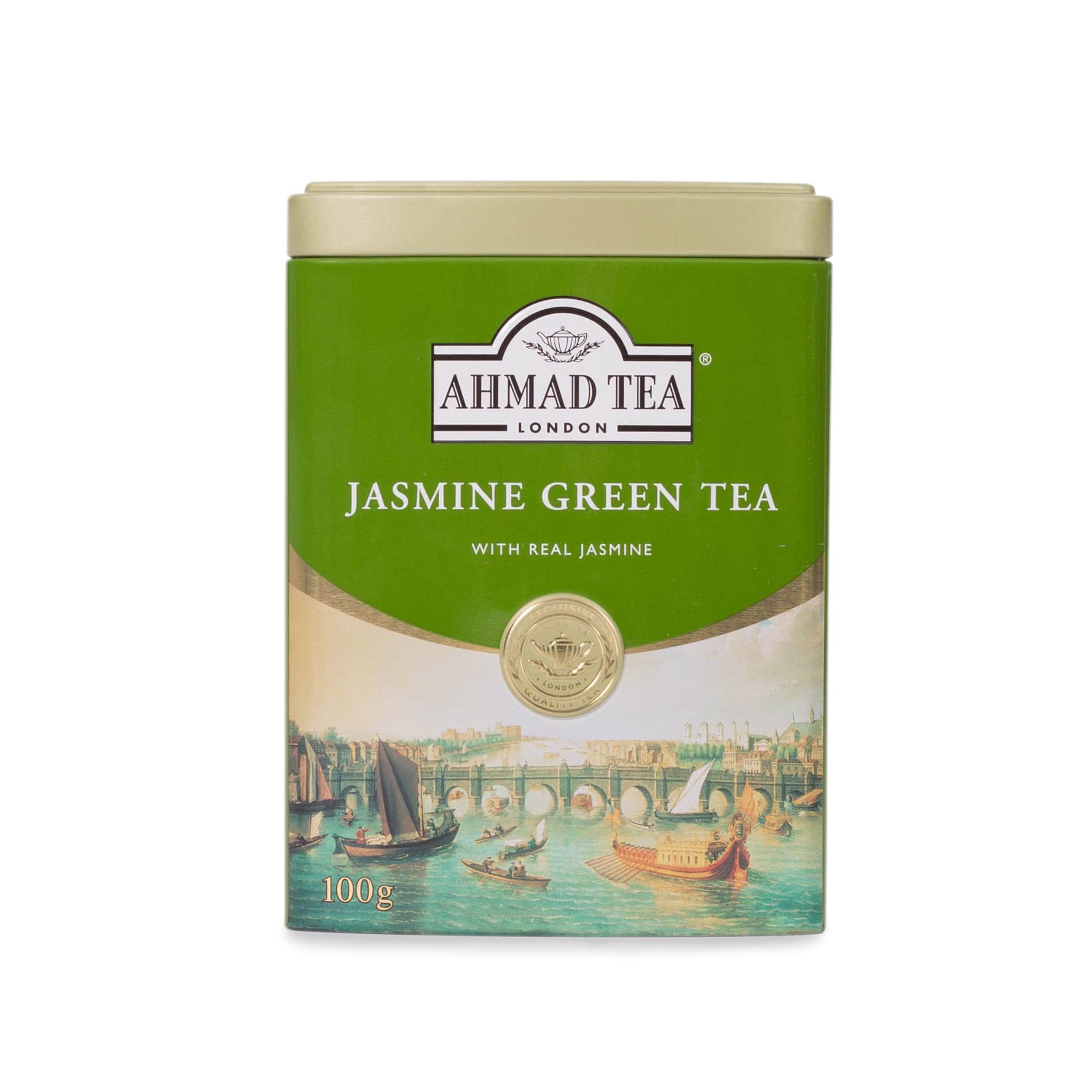Ahmad Tea English Scene Jasmine Green Tea Loose Leaves | 100g Caddy | Immunity & Heart Health Support