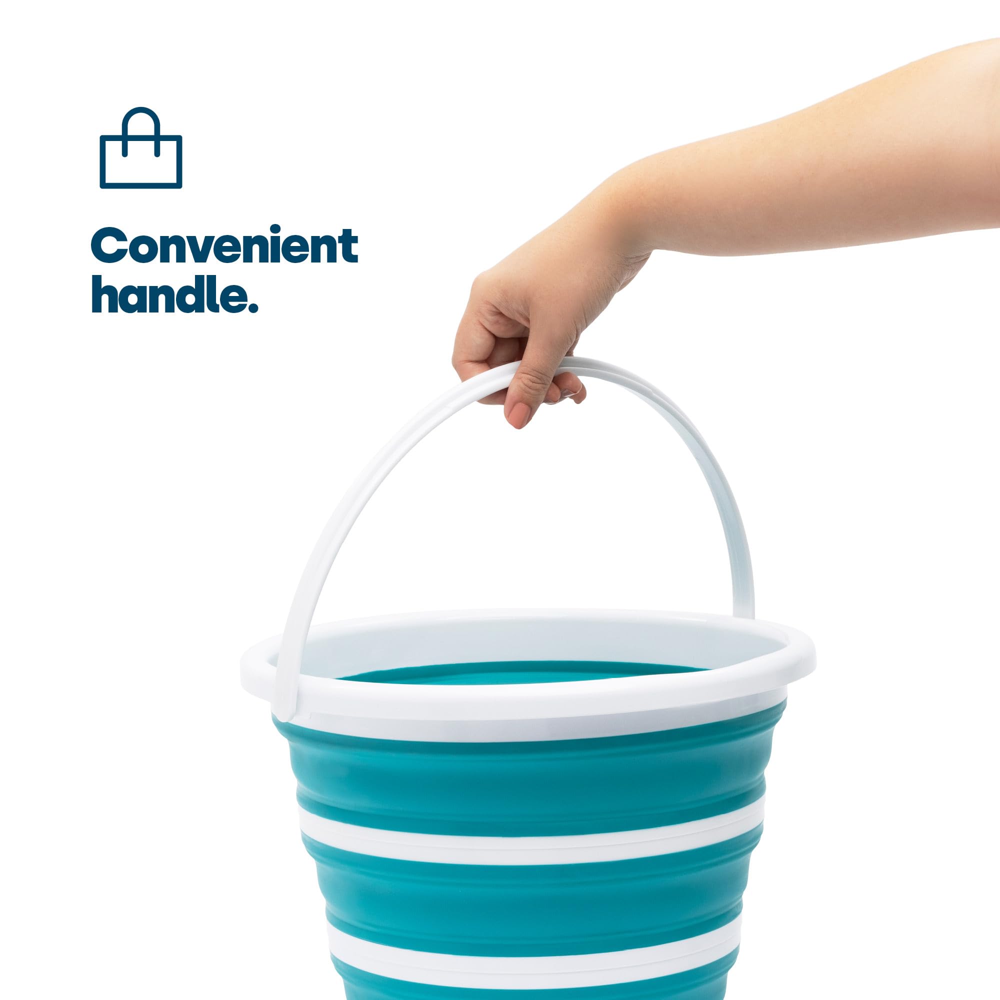 LIVIVO Collapsible Bucket – 10L Folding Silicone Bucket for Home, Kitchen & Cleaning 3