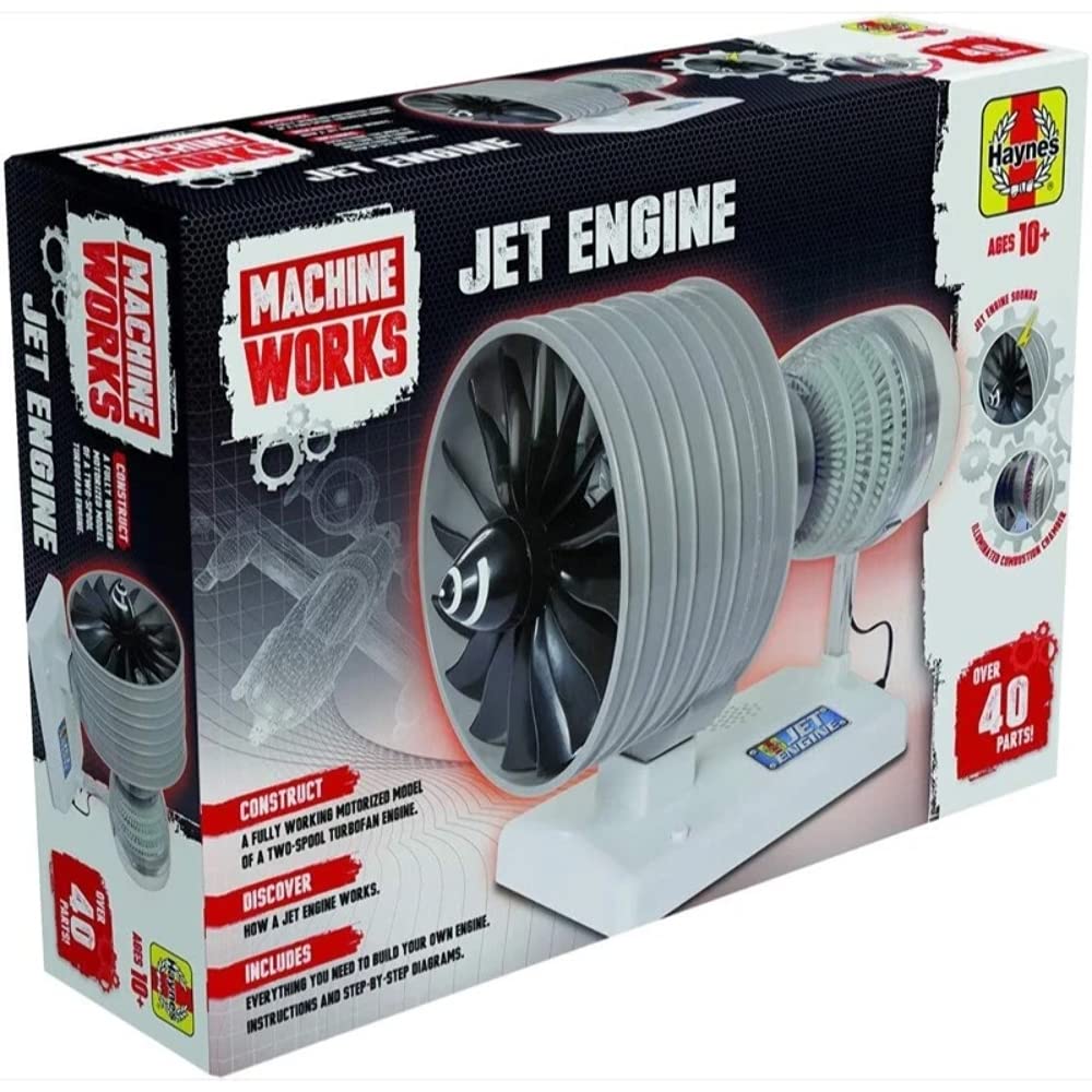 Machine Works Build Your Own Jet Engine Toy - 40+ Piece Educational Building Kit with Lights & Sounds 4