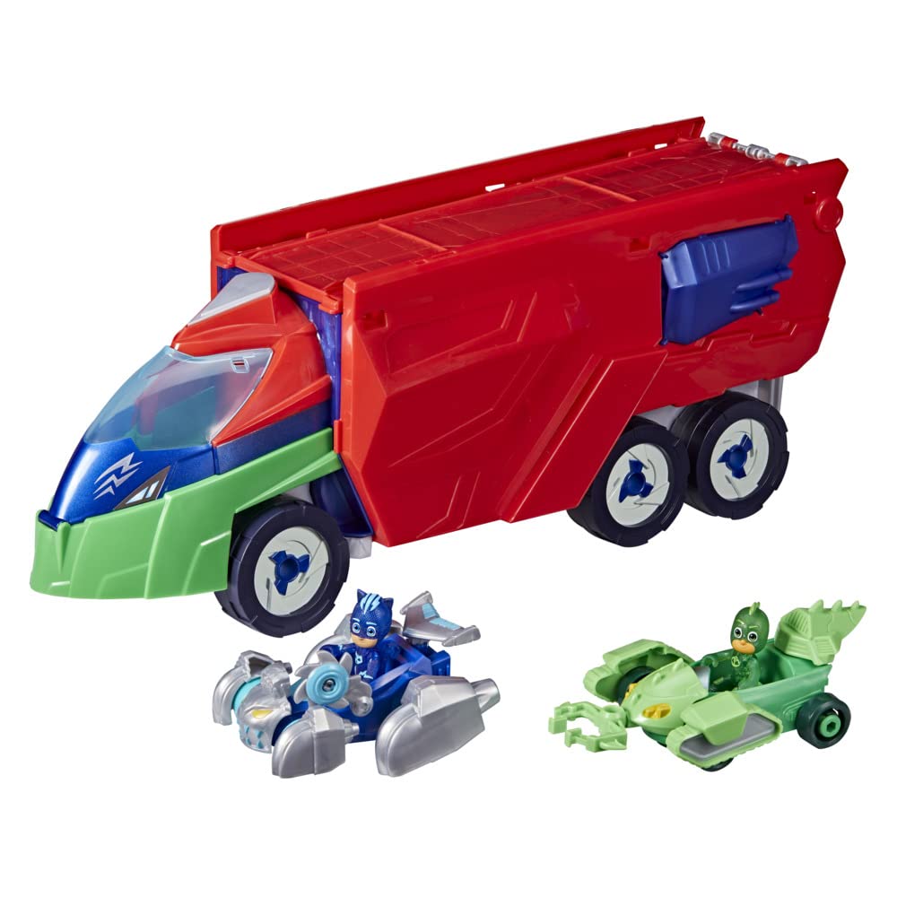 PJ Masks F21215S1 Deluxe Battle HQ Playset - 2-in-1 Vehicle Launcher with Hero ID, Ages 3+