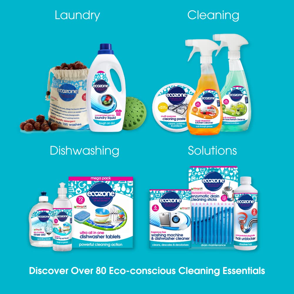 Ecozone Washing Machine & Dishwasher Cleaner Tablets - 2-in-1 Descaler Kit | Unscented 6