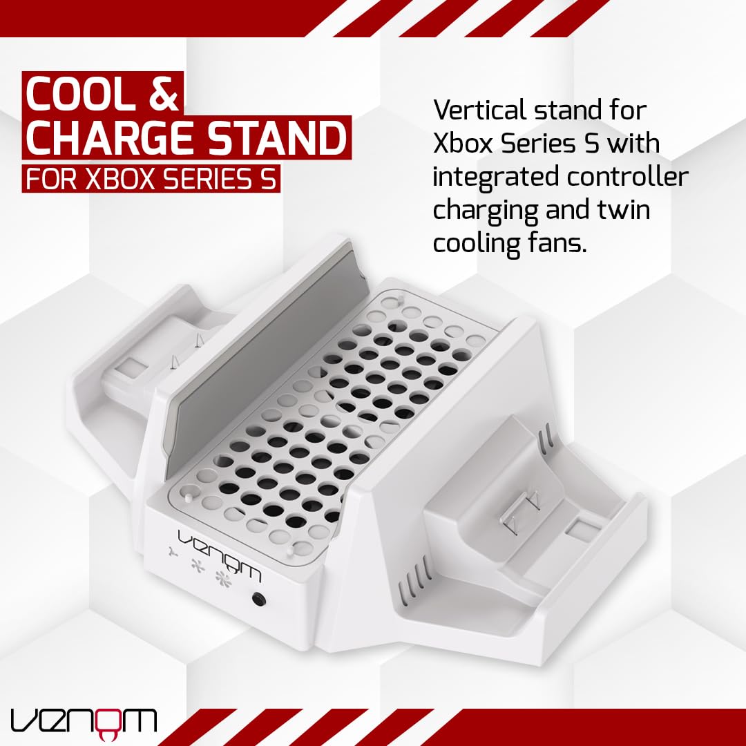 Venom Cool & Charge Vertical Stand for Xbox Series S with Controller Charging and Cooling Fans 5