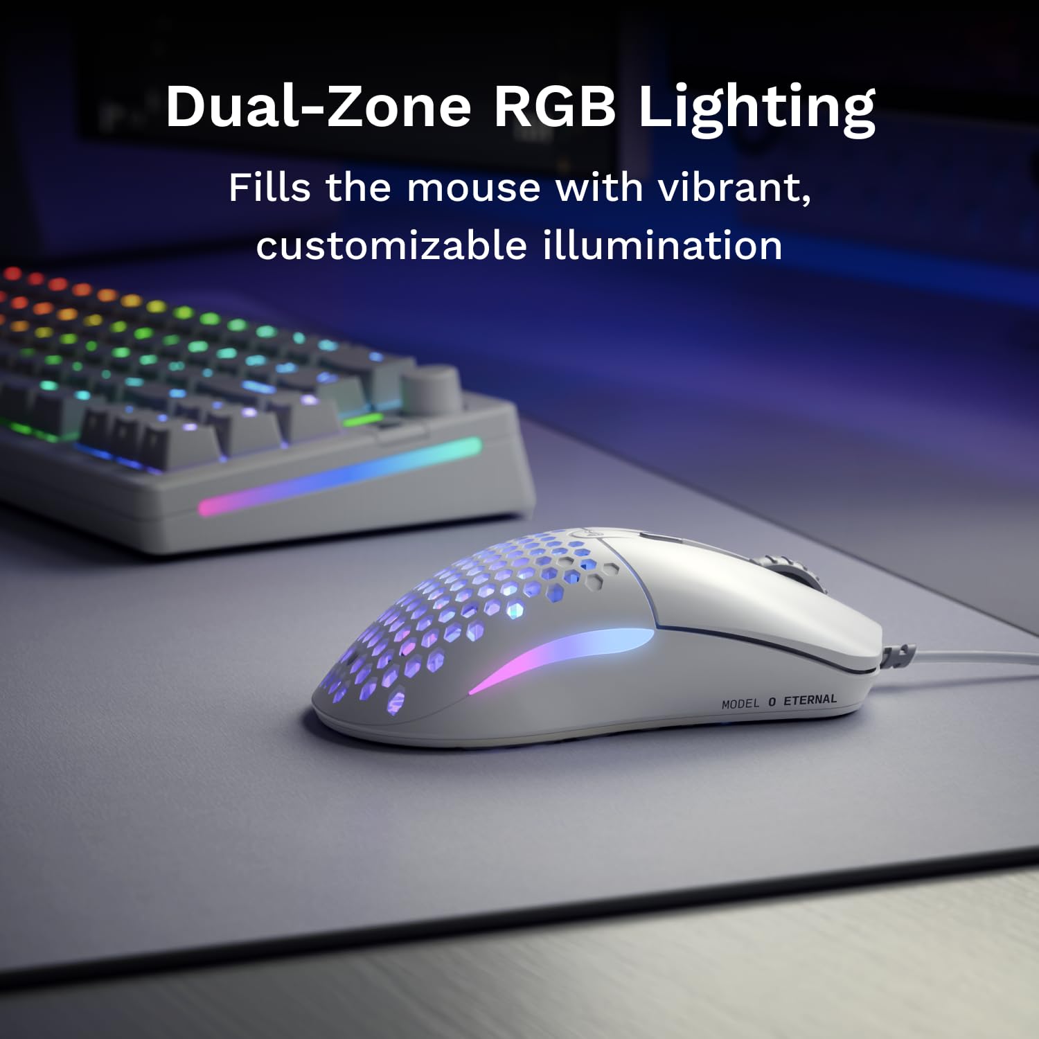 GLORIOUS Model O Eternal Ultralight RGB Gaming Mouse - White | 55g | 6 Programmable Buttons | 12K DPI 3