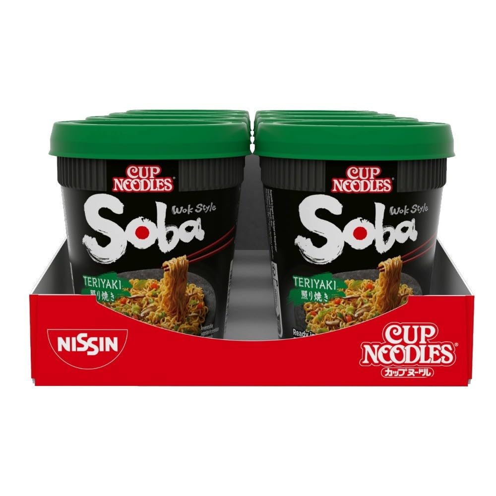 NISSIN Cup Noodles Soba Wok Style Teriyaki Flavoured Instant Noodles, 90 g (Pack of 8) 3