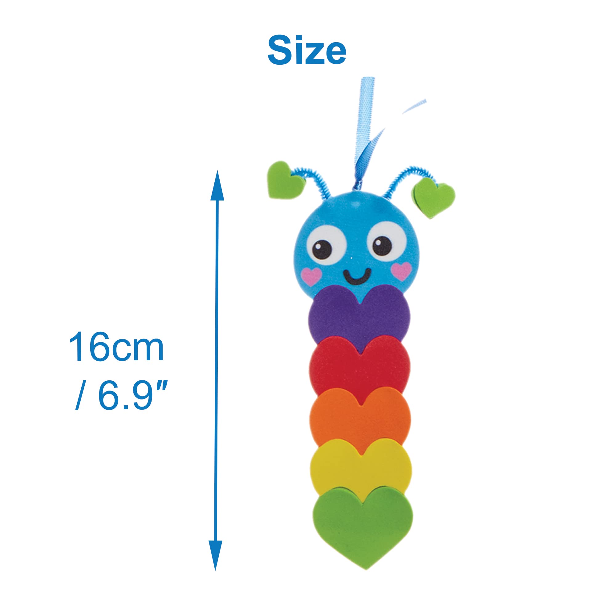 Baker Ross FX455 Caterpillar Rainbow Love Heart Bookmark Craft Kit - Pack of8 16