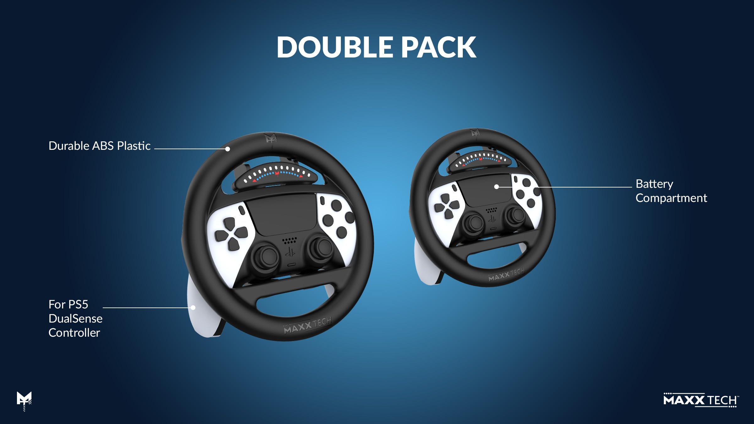 Turbo Boost Racing Kit - PlayStation 5 with Dual LED Racing Wheels 16