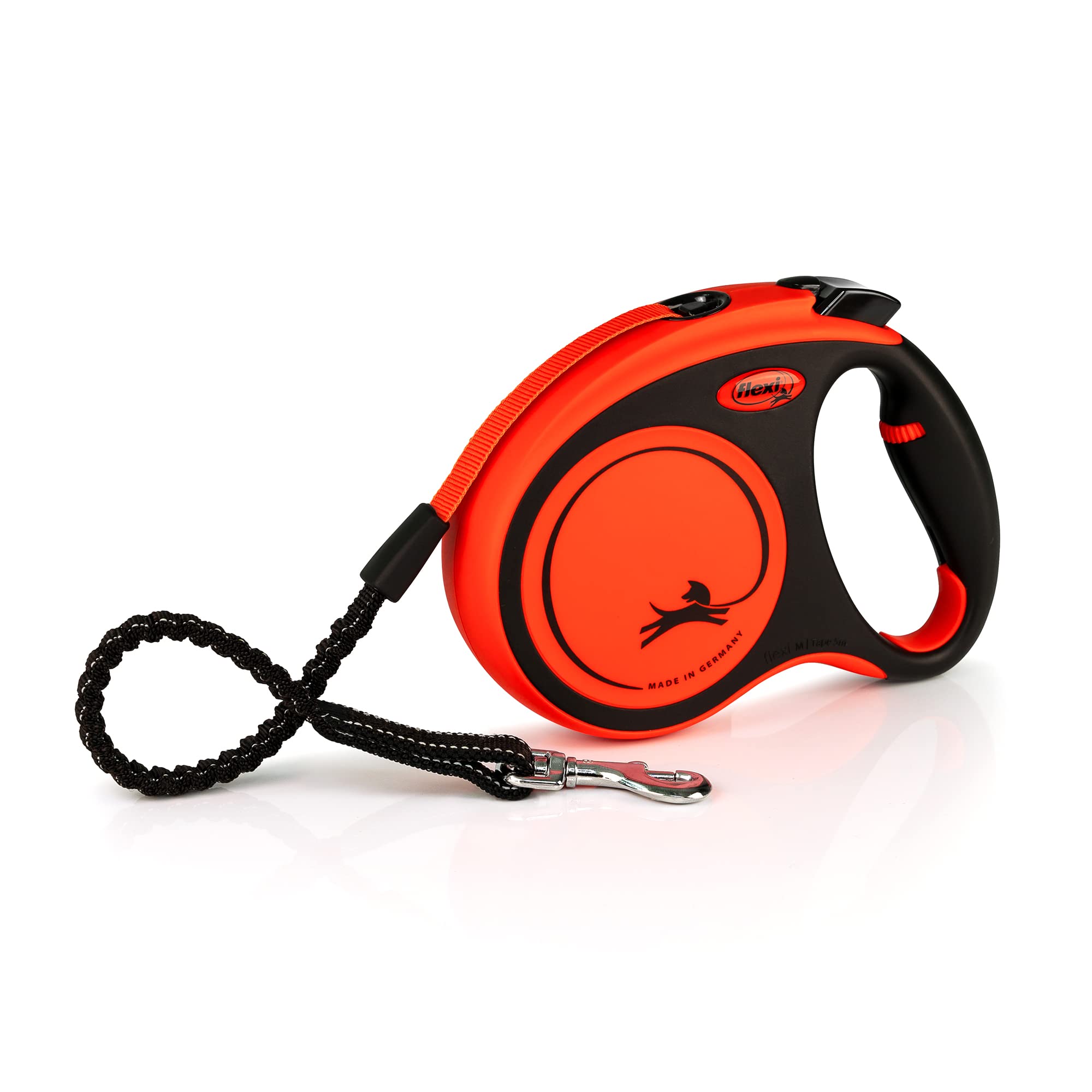 flexi Xtreme M Retractable Dog Lead - 5m Tape, 35kg Max, Orange/Black 1
