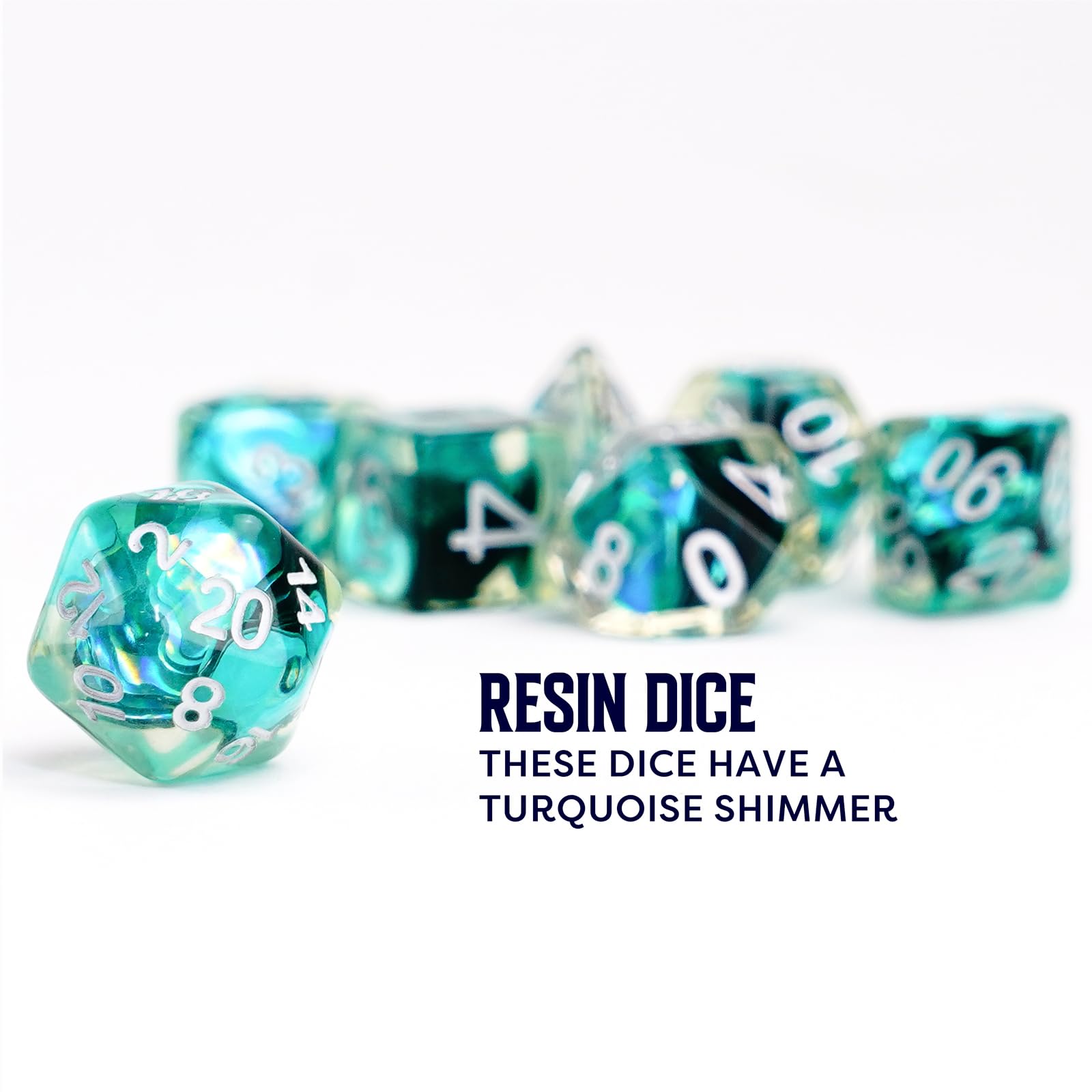 Metallic Dice Games Mermaid Scales 16mm Resin Polyhedral RPG Dice Set | 7 Pieces 4