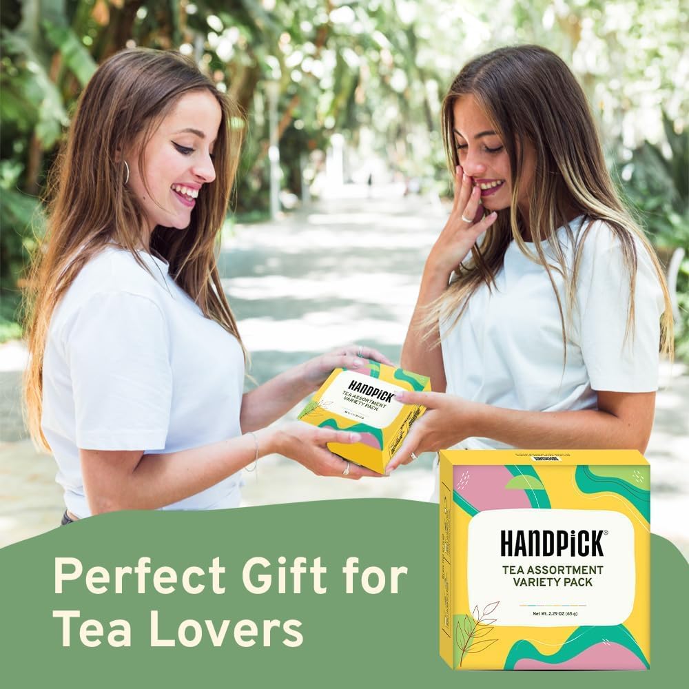HANDPICK Tea Sampler Gift Box - 8 Flavors, 40 Tea Bags | English Breakfast, Green, Herbal 5