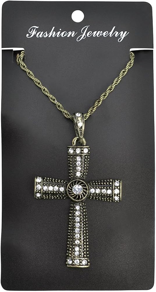 Bristol Novelty Jeweled Cross Necklace for Unisex-Adult, One Size 2