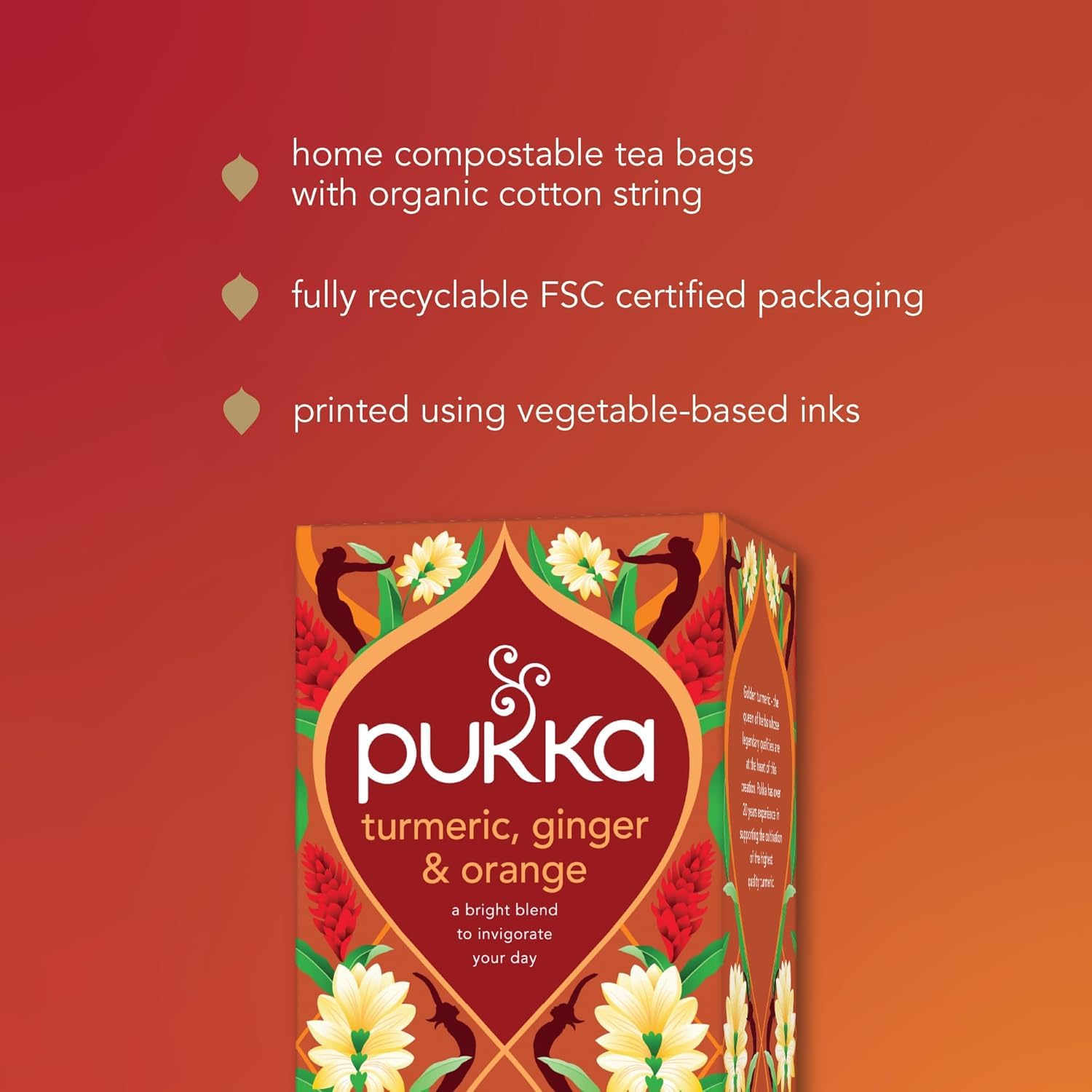 Pukka Herbs Turmeric Active Organic Herbal Tea - 20 Count (Pack of 4) | Caffeine-Free Energy Support 8