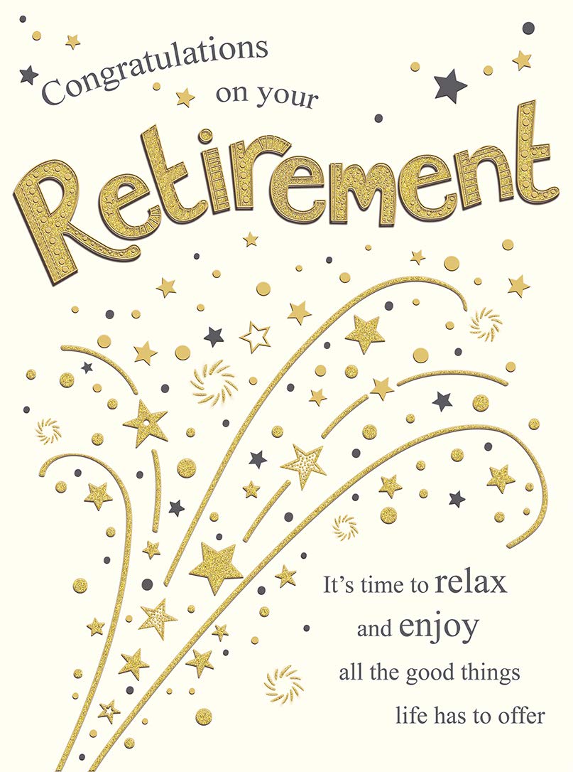 Piccadilly Greetings Retirement Greeting Card - Large 12 x 9 Inches | Multi-coloured