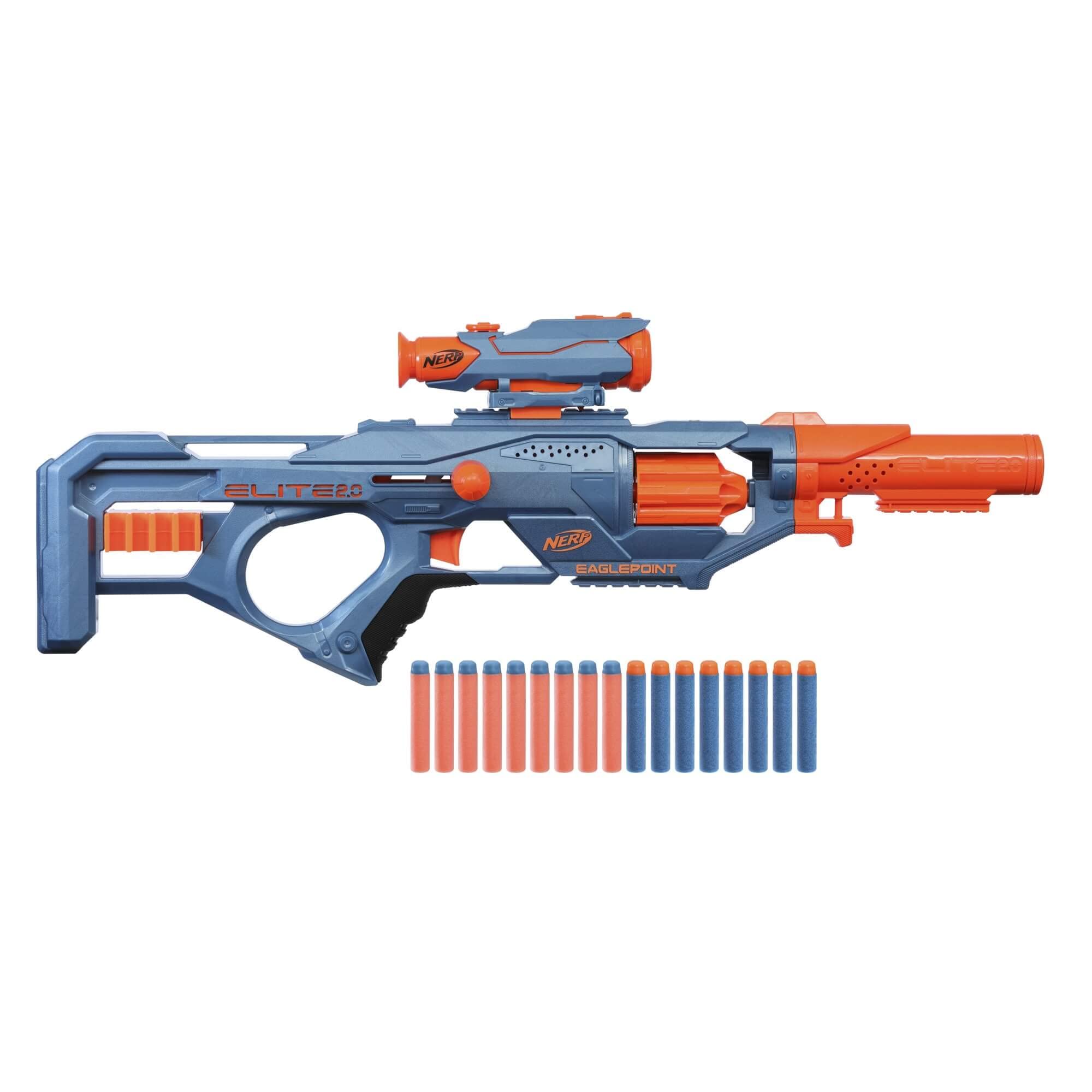 Nerf Elite 2.0 Eaglepoint RD-8 Blaster - 8-Dart Drum, Detachable Scope, 16 Darts, Bolt Action 2
