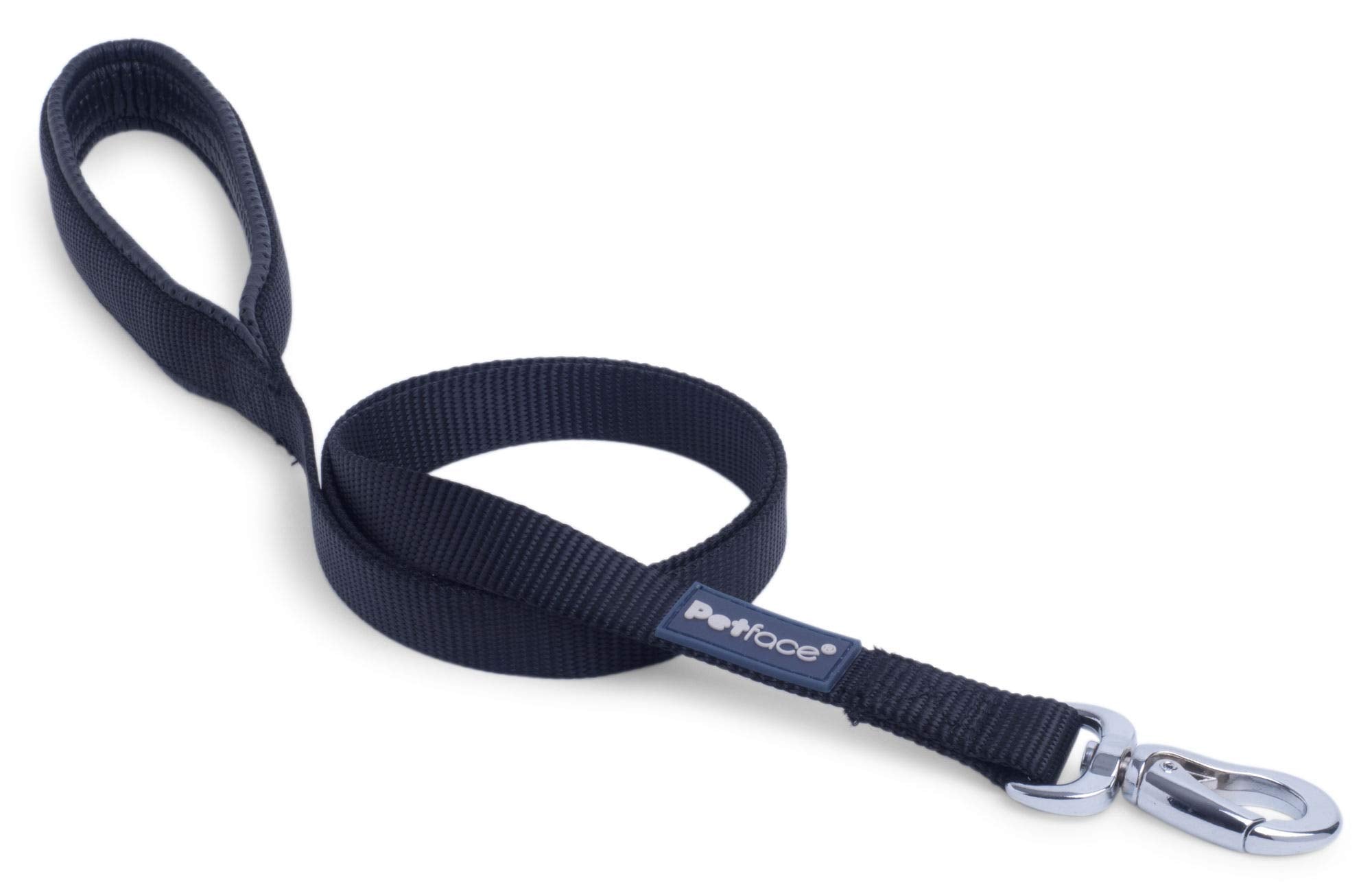 Petface Padded Nylon Dog Lead - Medium Size | Black | Durable Material