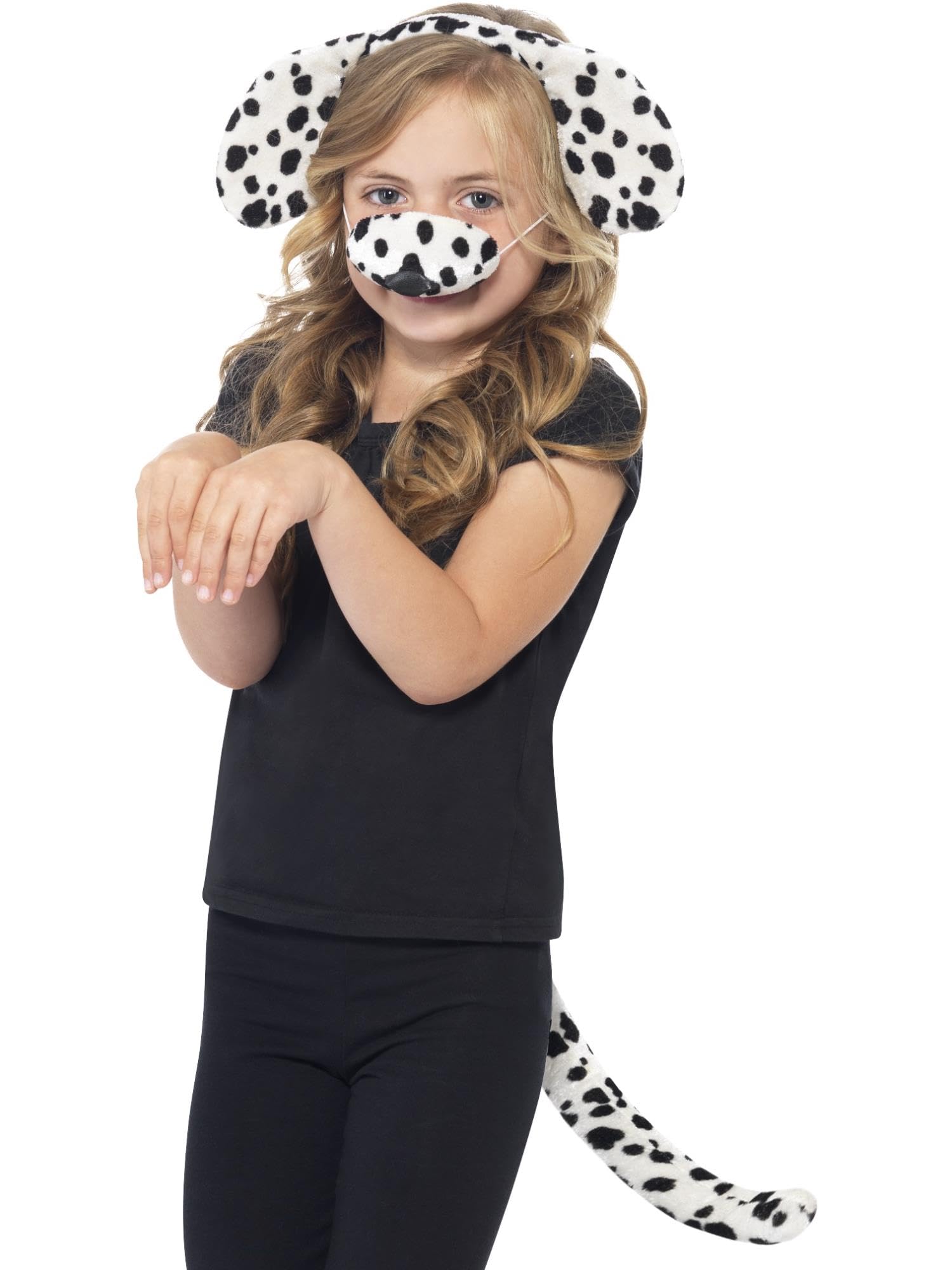 Smiffys Dalmatian Kit - Children's Animal Fancy Dress Accessory Set