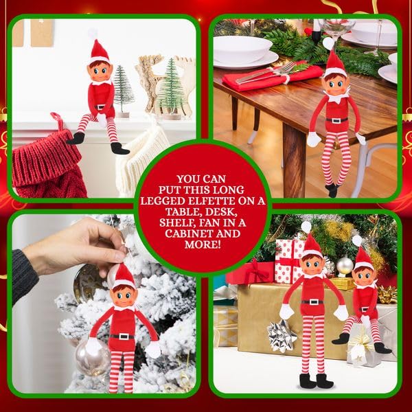 Elves Behavin Badly 12" Red Long Leg Soft Body Vinyl Face Girl Elf With Hat 6