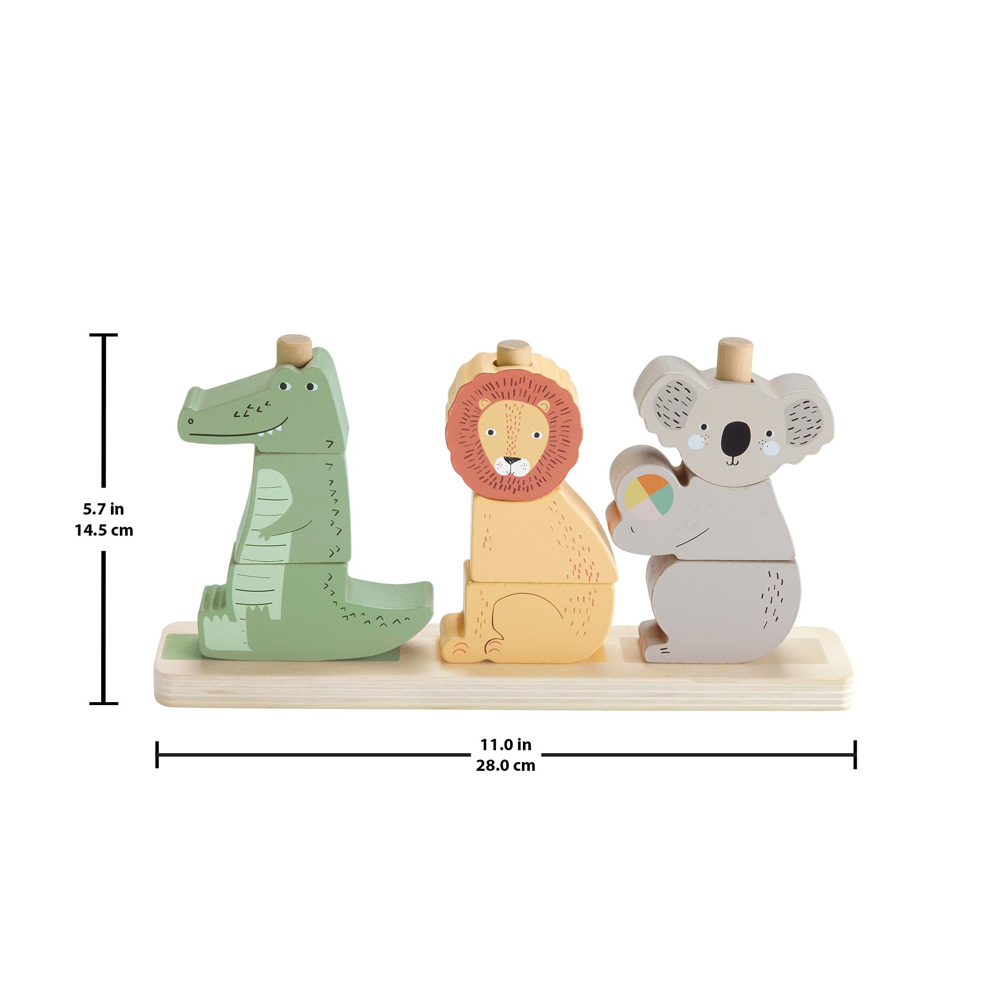 Fisher-Price Wooden Stack & Sort Animals Developmental Toy | 10 Wood Pieces | Ages 1+ 6