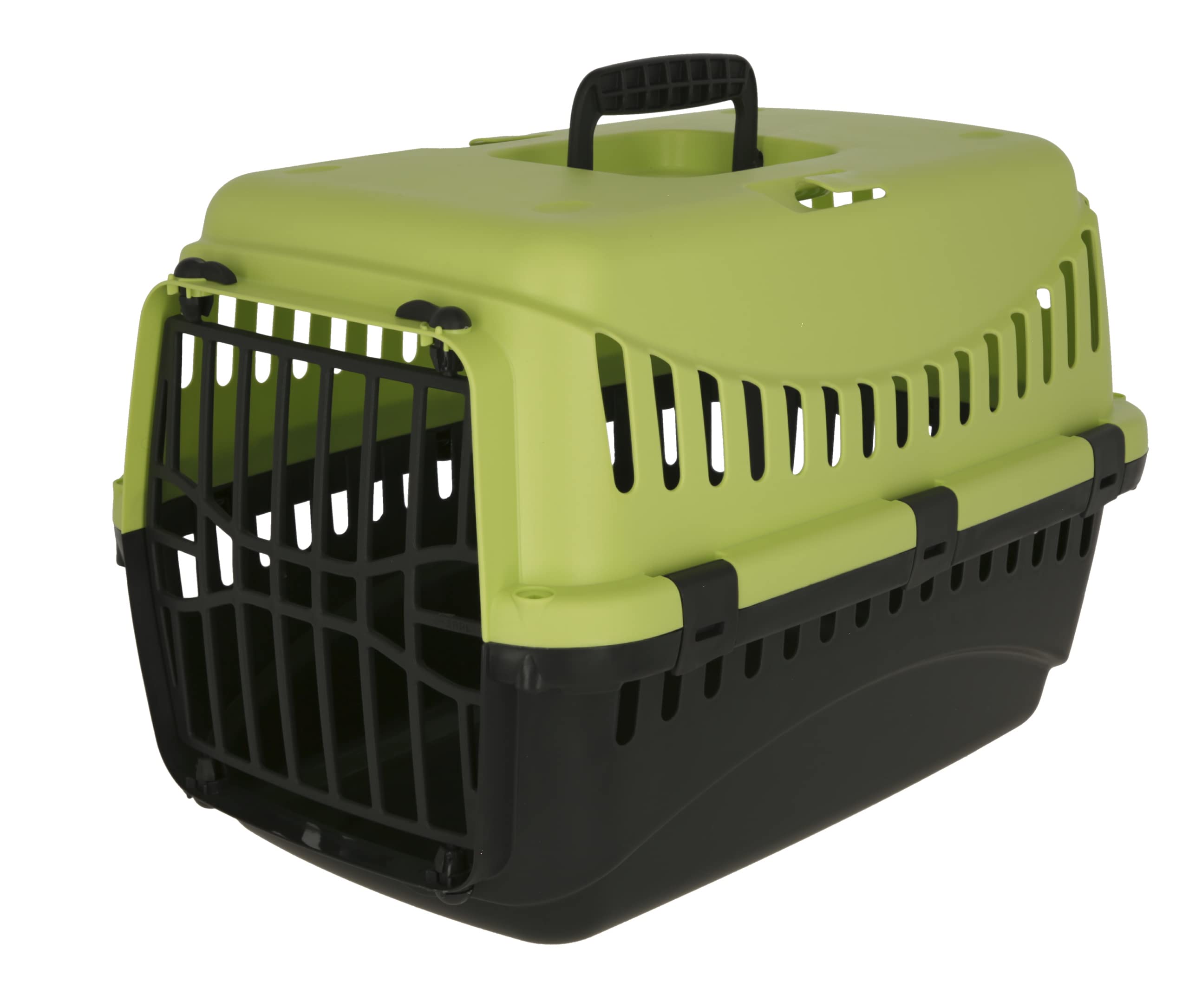 Kerbl Pet Transport Box Expedion with Plastic Door | 45x30x30 cm | Green/Dark Grey