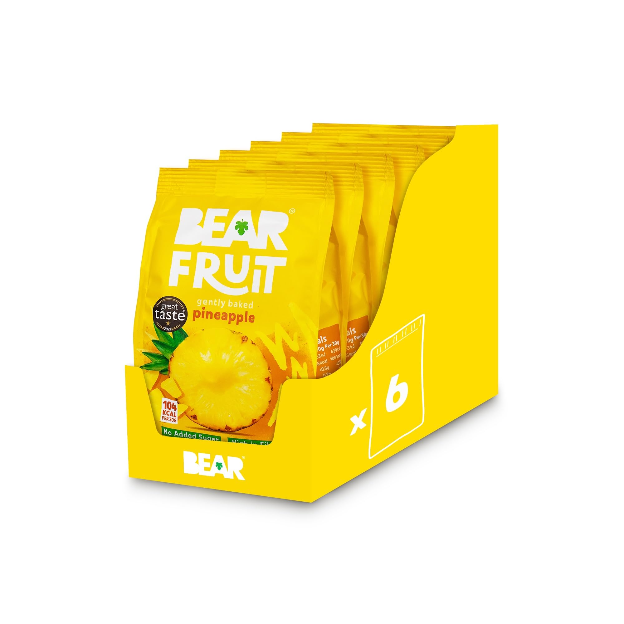 BEAR Fruit Pineapple Sharing Pack - Gently Baked, Vegan, No Added Sugar | 6 x 100g