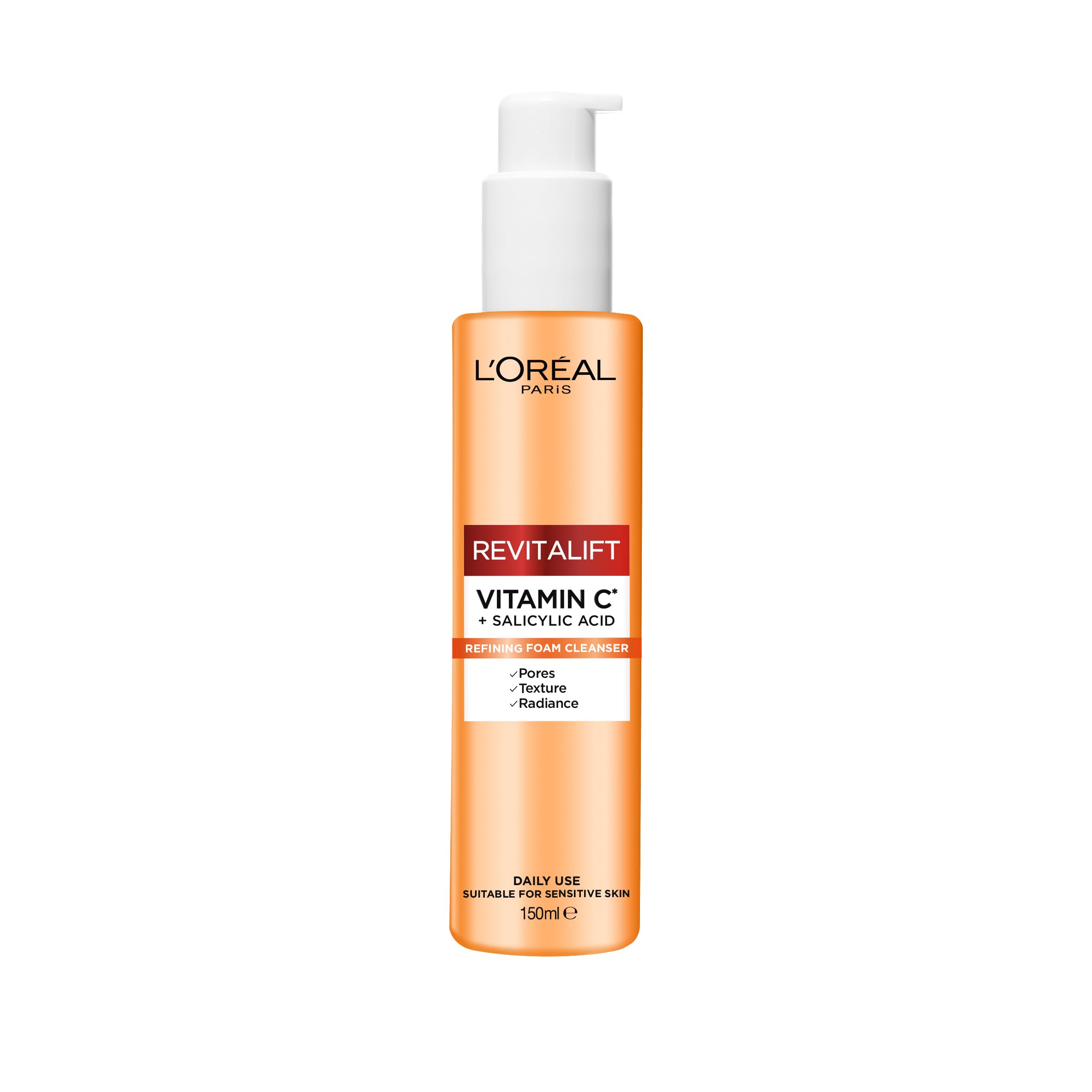 L'Oreal Paris Revitalift Clinical Vitamin C Cleanser - Brightens Skin Tone, Reduces Pores, Smooths Texture | 150ml