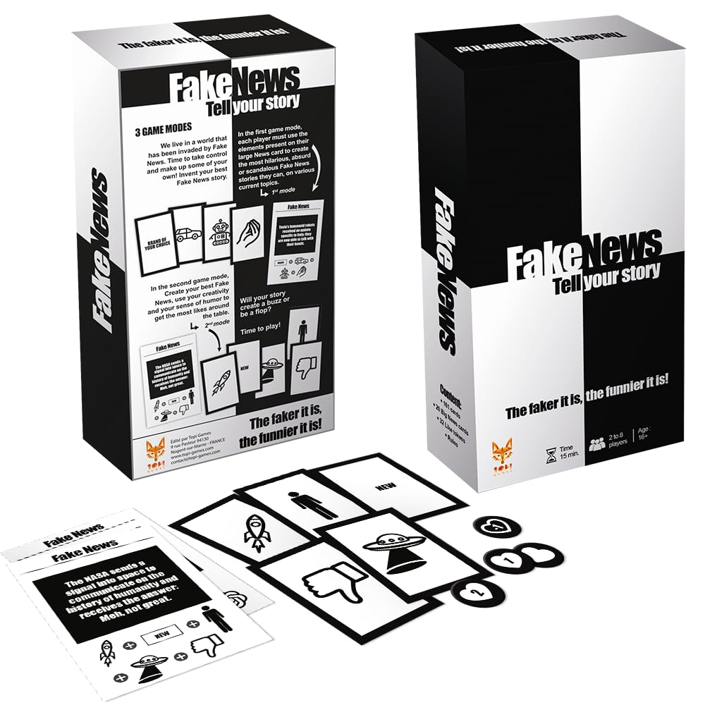 Topi Games Fake News Party Card Game - Creative Storytelling, Bluffing, Ages 16+