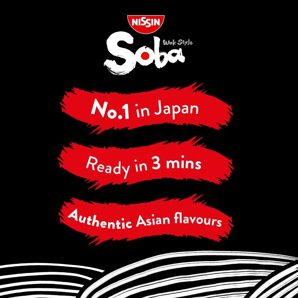 NISSIN Soba Wok Style Teriyaki Flavoured Instant Noodles - 110 g Packet (Pack of 9) 8