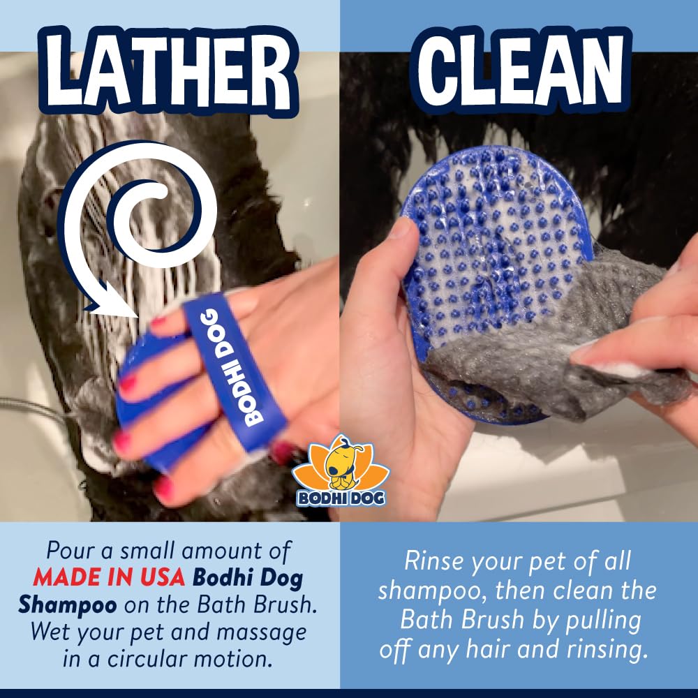 Bodhi Dog Grooming Shampoo Brush - Soothing Massage Rubber Bristles | Wet/Dry Use 3
